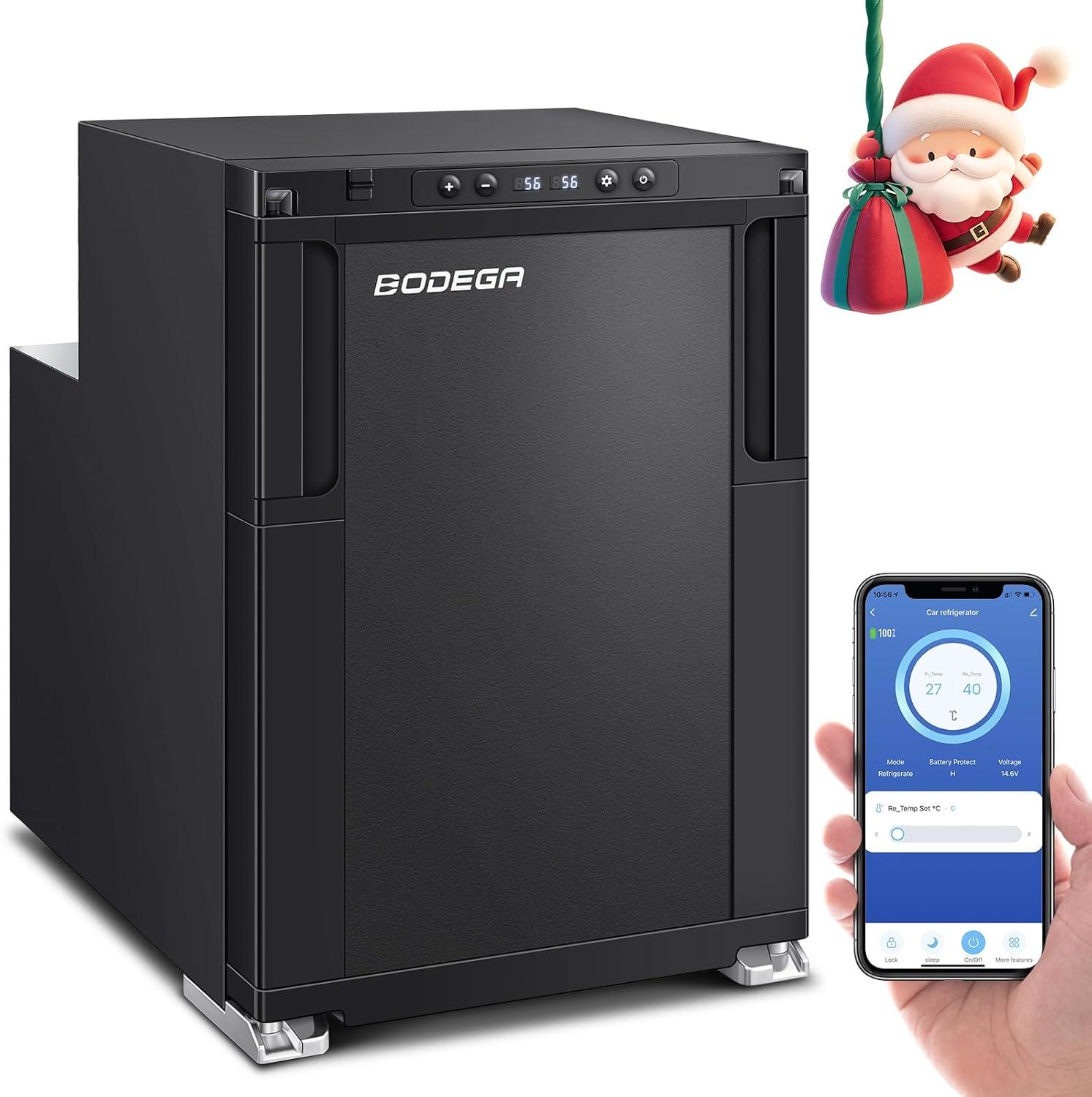 1.6 cu.ft. 45L RV Fridge and Freezer, Car Refrigerator with Lock, (-4℉-46℉) Outdoor Refrigerator in Black
