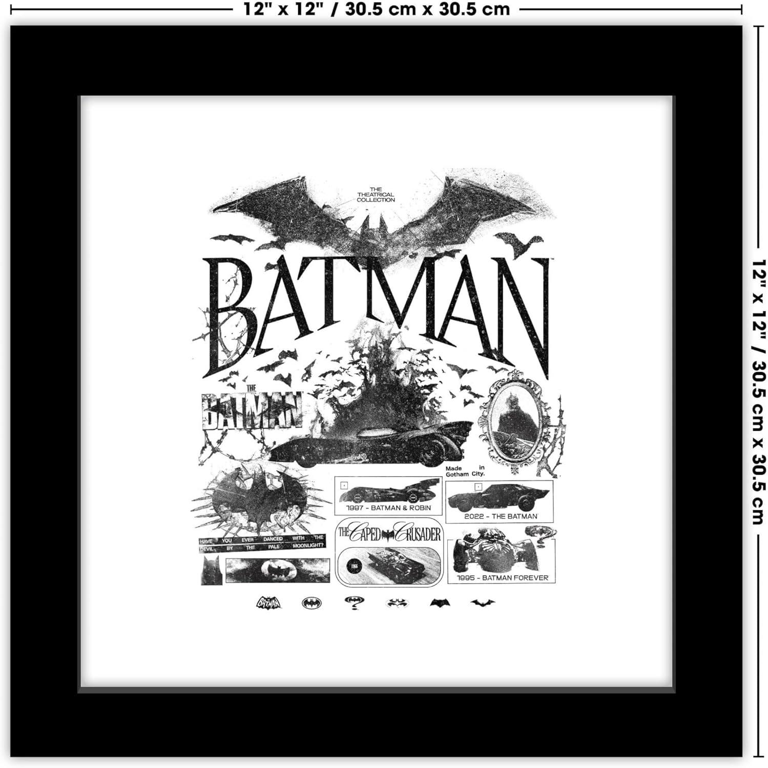 Gallery Pops DC Comics Batman 85th Anniversary - Artist Theatrical Collection Wall Art, Black Framed Version, 12" x 12"