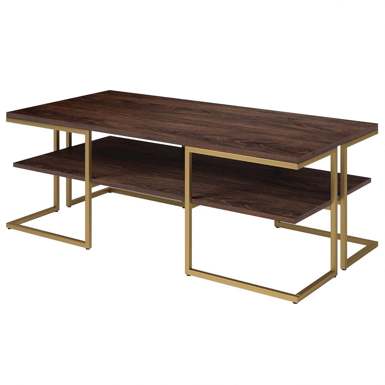 Henn&Hart 45" Gold Coffee Table