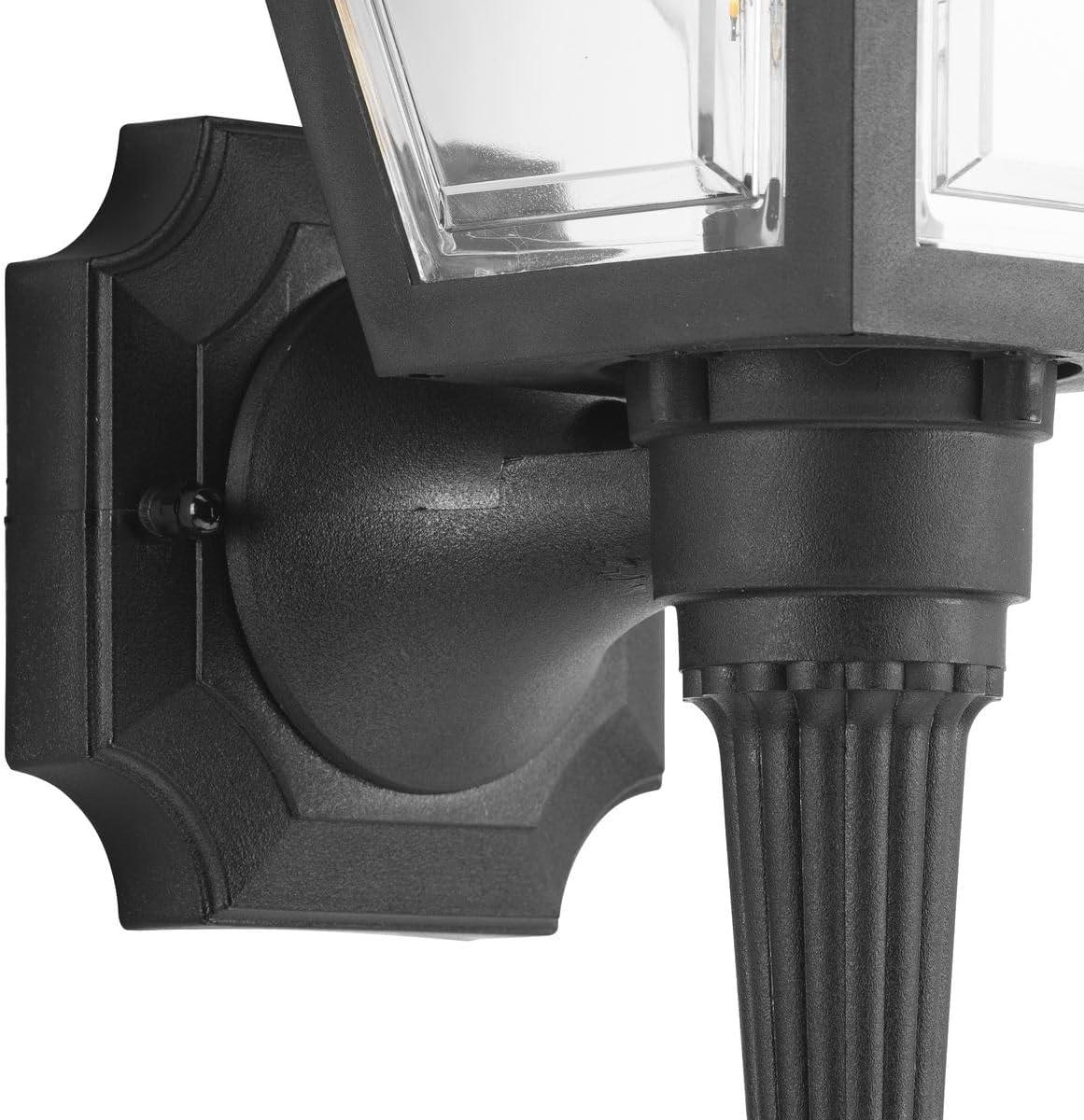 Progress Lighting Mansard 1-Light Outdoor Wall Lantern in Black with Beveled Clear Acrylic Panels