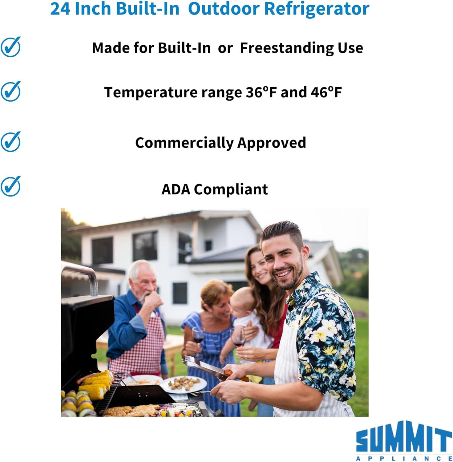Summit Appliance Summit Appliance 24" W Built-in ADA Compliant Outdoor Refrigerator