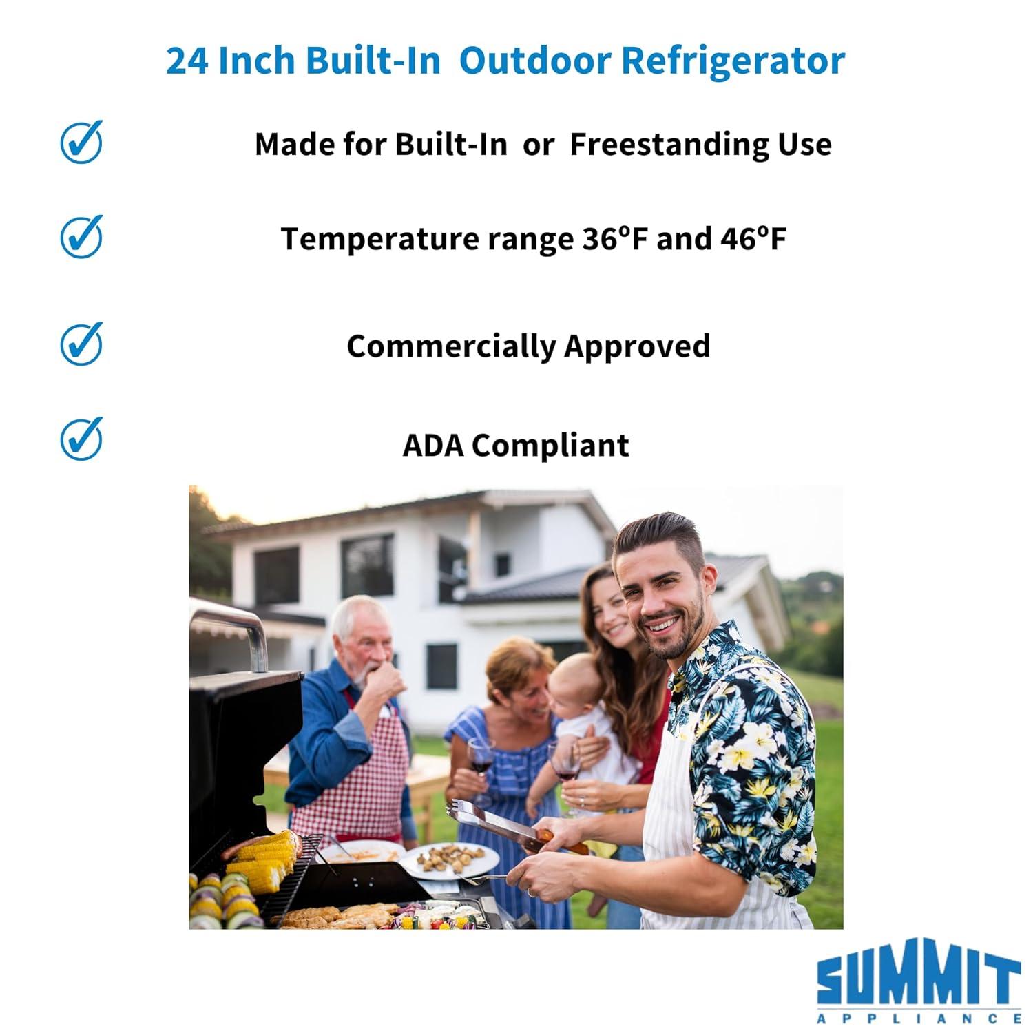Summit Appliance Summit Appliance 24" W Built-in ADA Compliant Outdoor Refrigerator