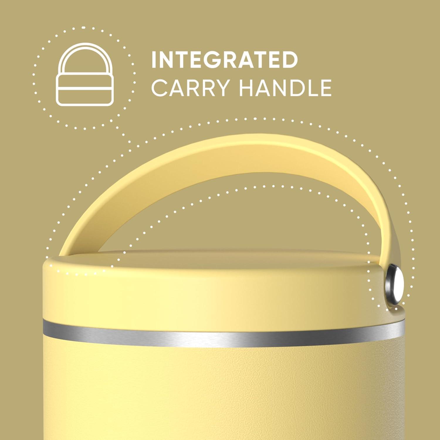 Hydrapeak 32 Oz Stainless Steel Vacuum Insulated Wide Mouth Leak-proof Thermos Food Jar For Hot And Cold, 10 Hours Hot 16 Hours Cold (Canary)