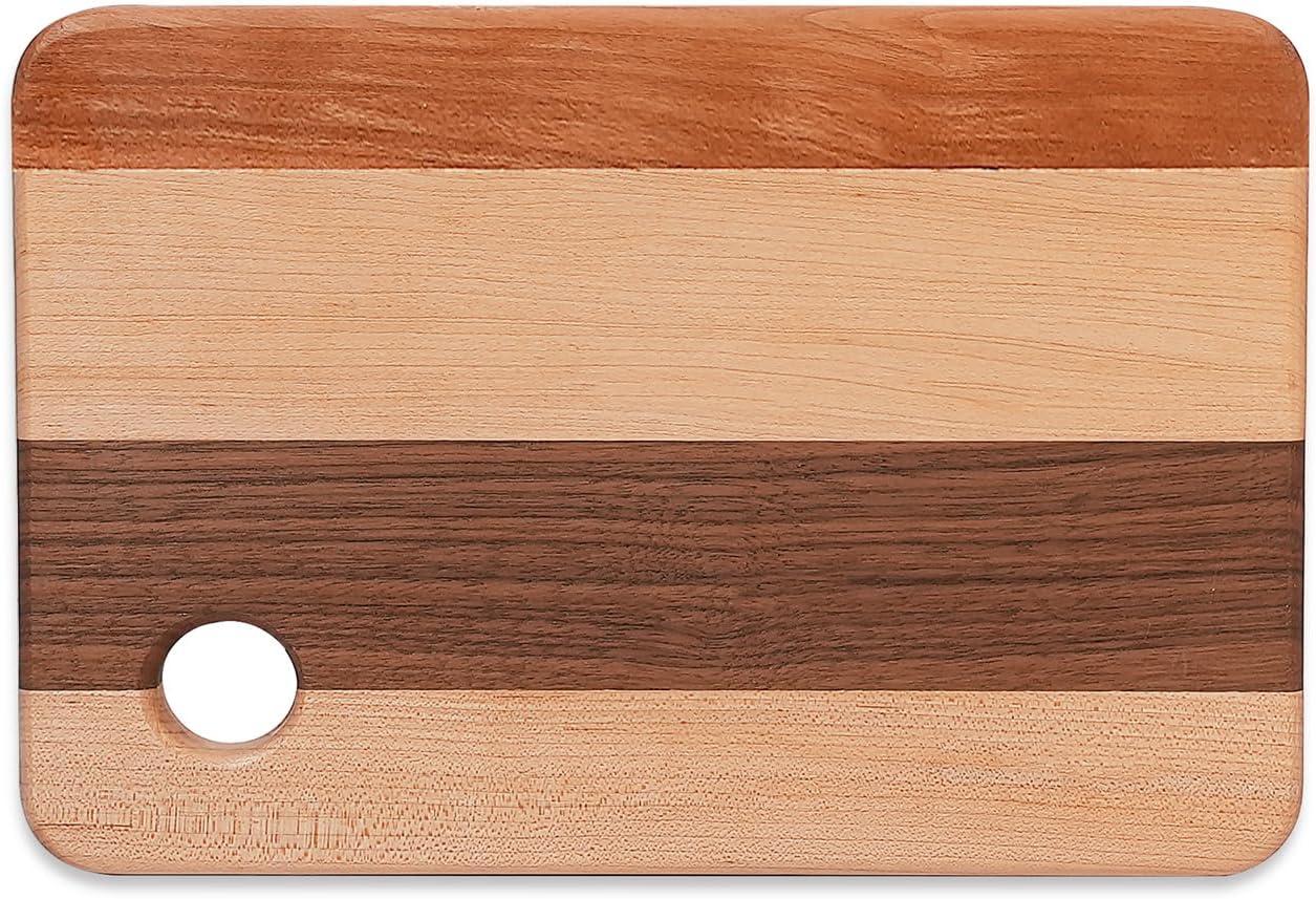 CONSDAN CONSDAN Mixed Hardwood Cutting Board, Food-Safe Kitchen Chopping Board for Meat, Vegetables, Fruits
