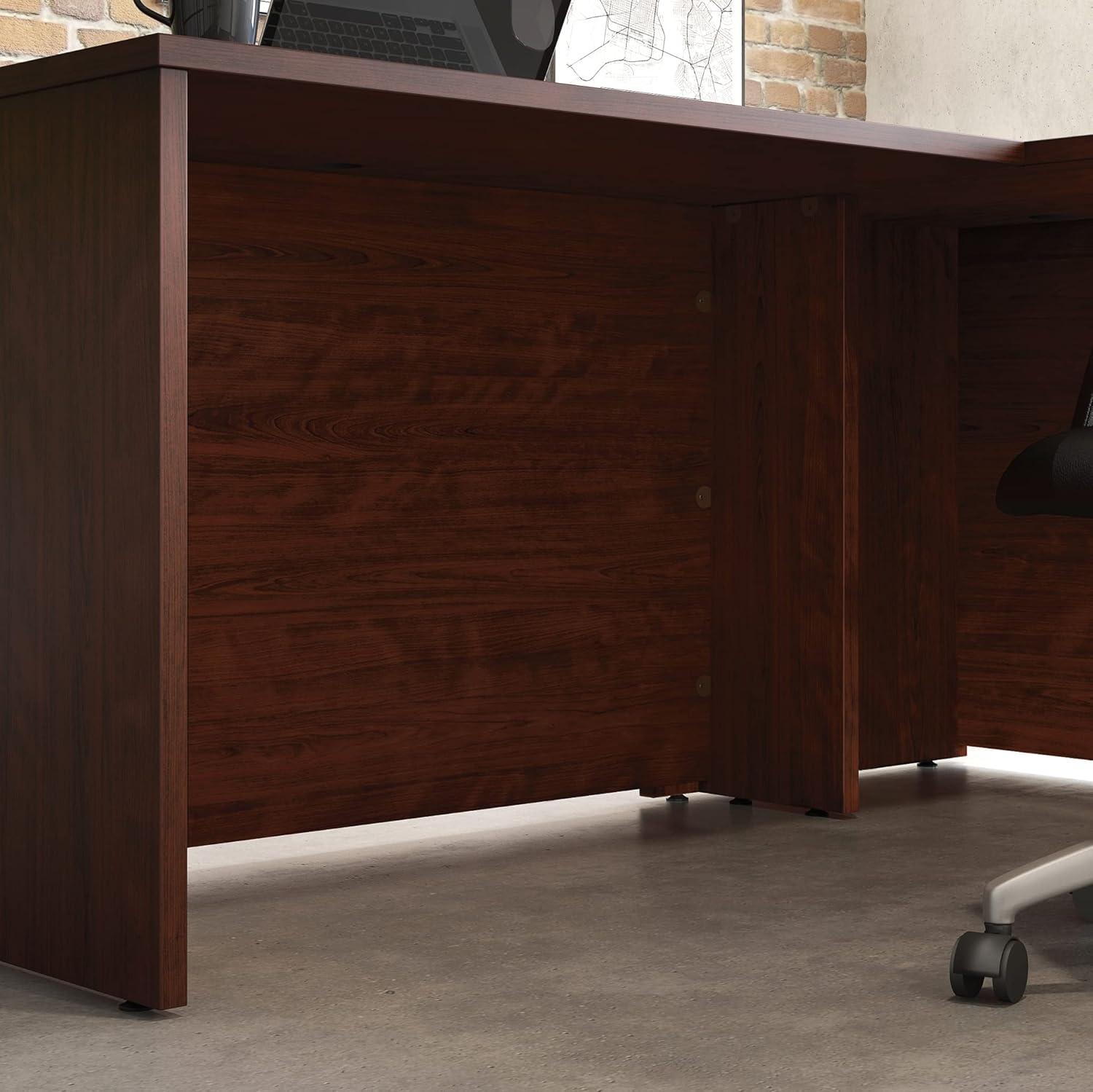 Classic Cherry 72" Bowfront Executive L-Desk with 42" Return