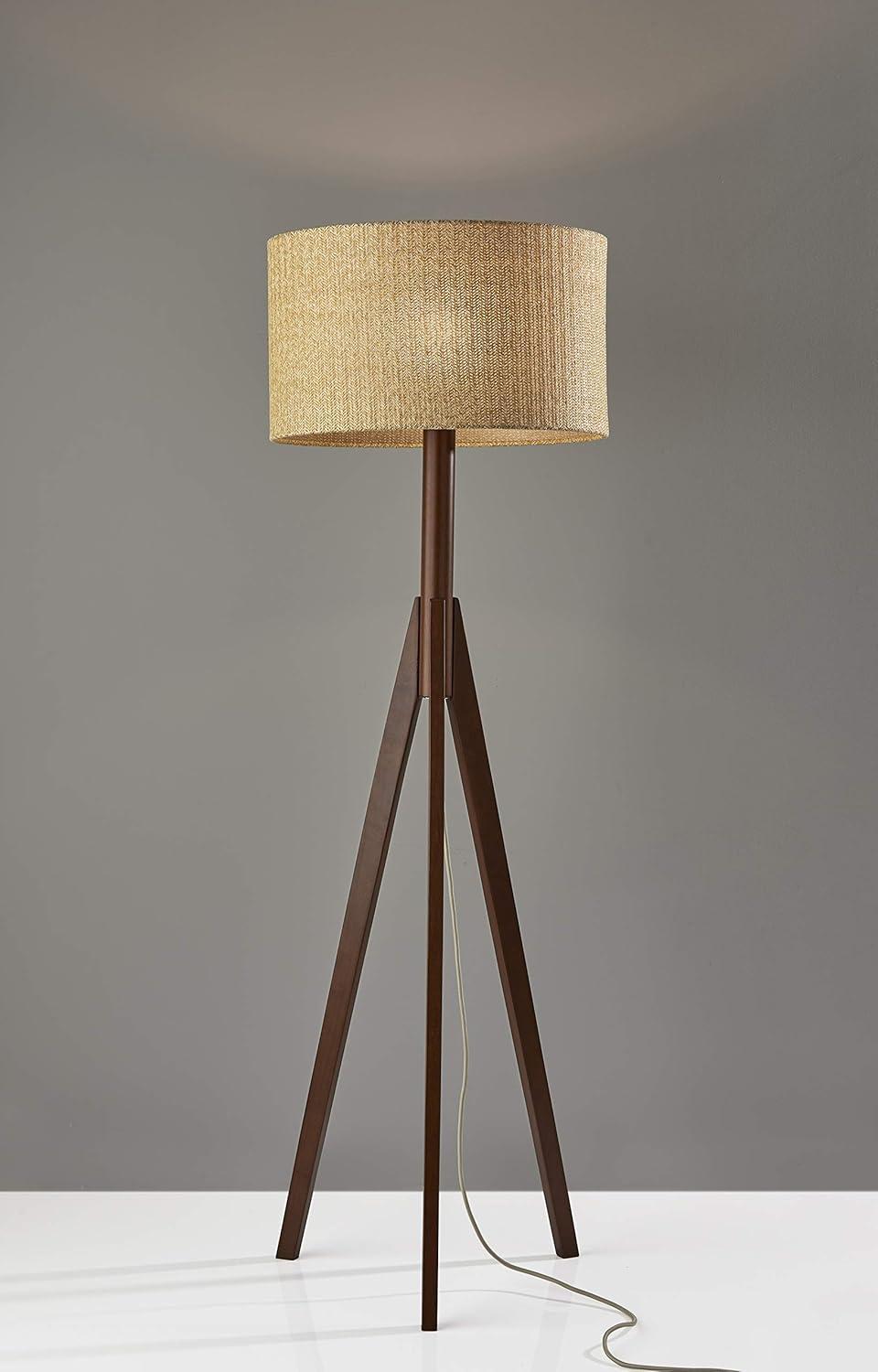 Adesso Eden Floor Lamp, Walnut Rubberwood