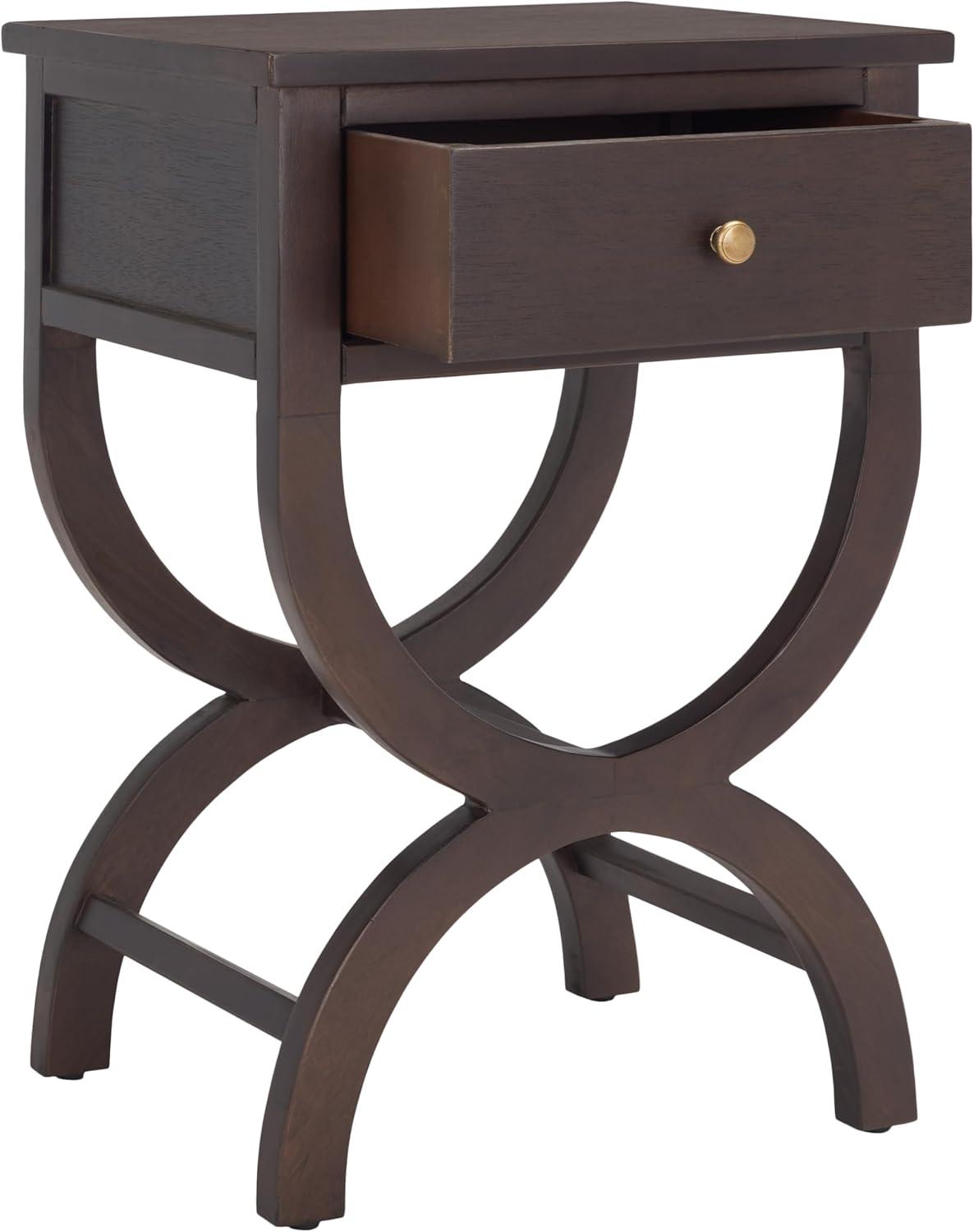 Maxine Accent Table W/ Storage Drawer - Walnut - Safavieh