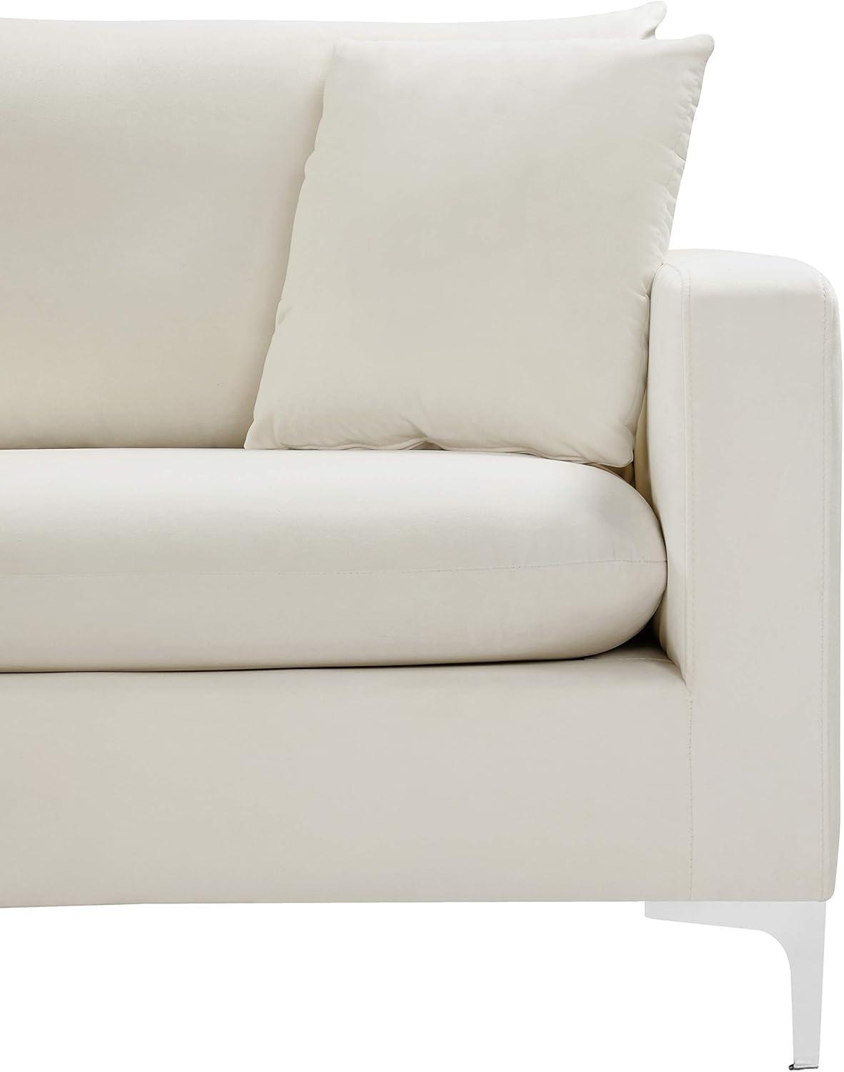 Meridian Furniture Naomi Cream Velvet Sofa