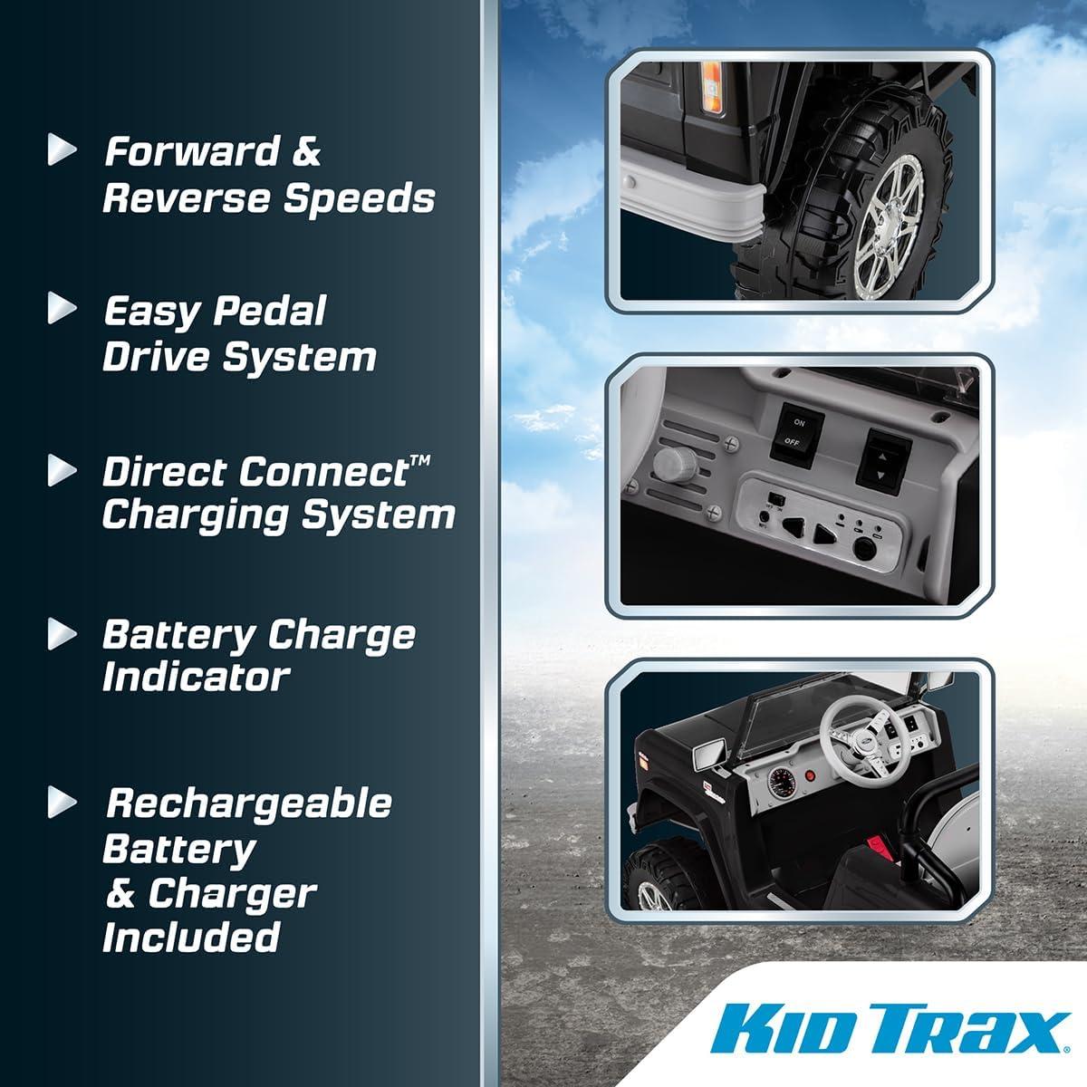 Kid Trax Classic Ford Bronco Ride-On Toy, 6-Volt, Black