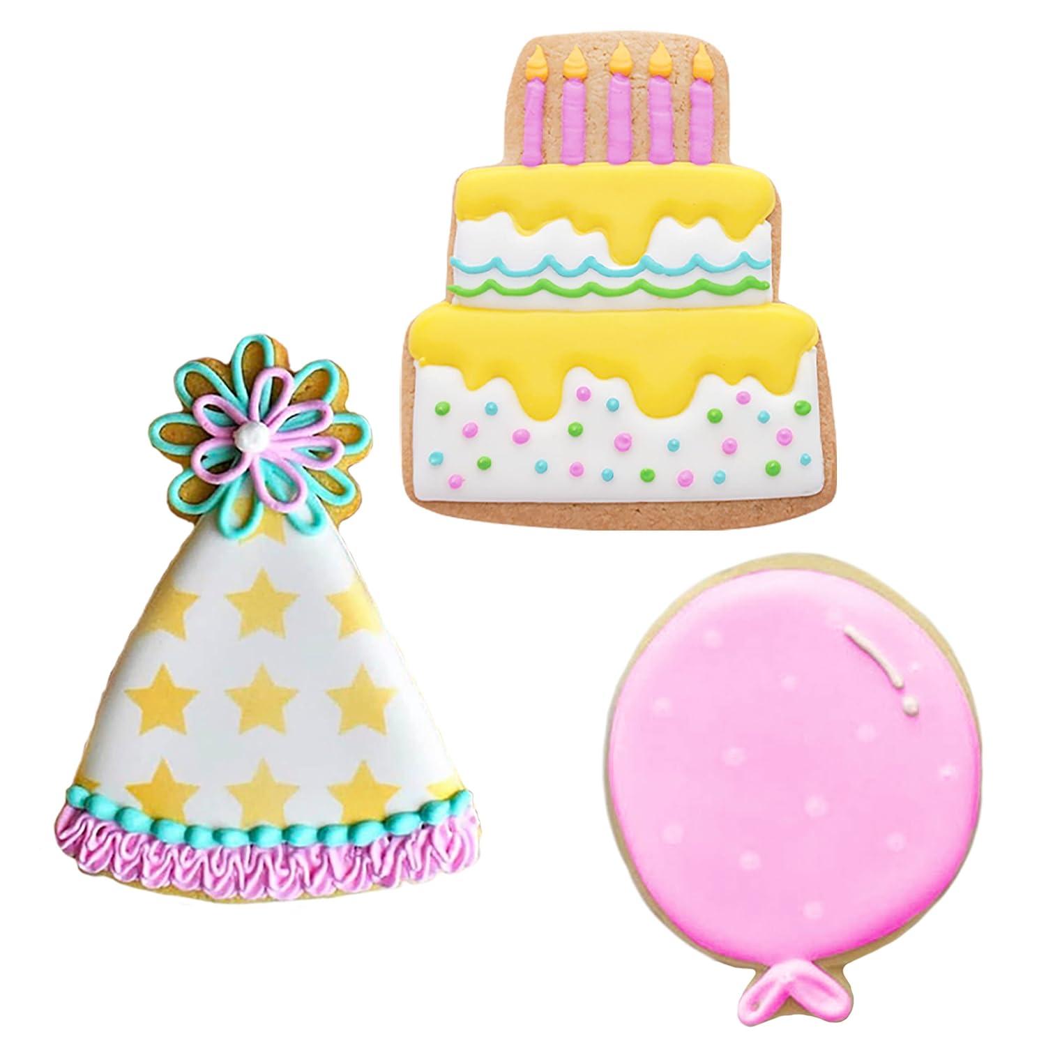 Ann Clark Birthday Cookie Cutter Set, 3-Piece, Made in USA