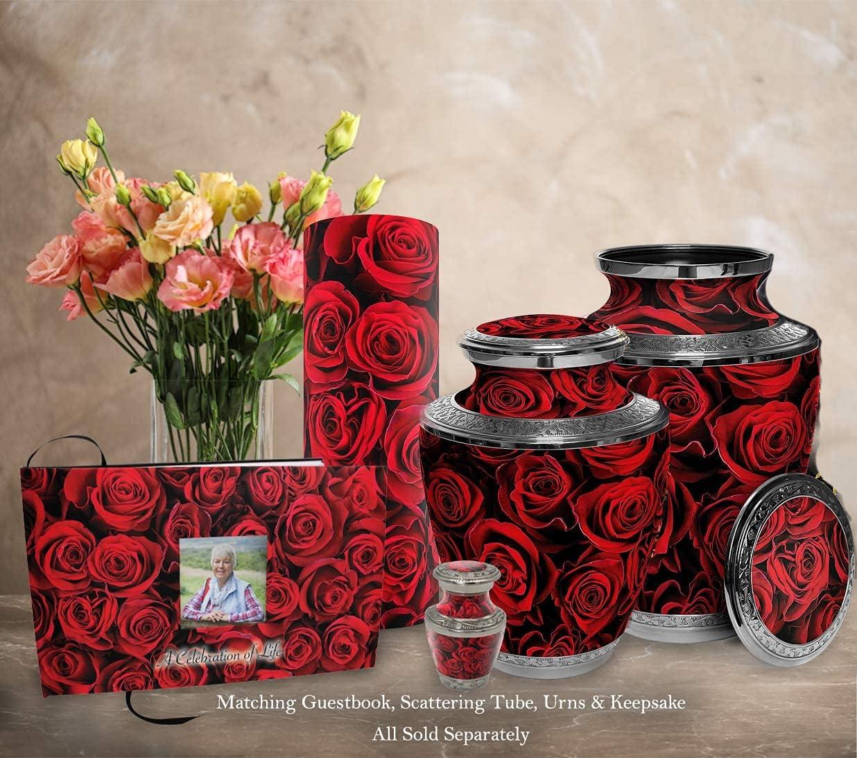 Crimson Rose Urns for Cremation Ashes Large Urn XL or Small Keepsake Urns for Adult Cremation Ashes & Urns for Human Ashes for Home or Burial Cremation Urns Extra Large