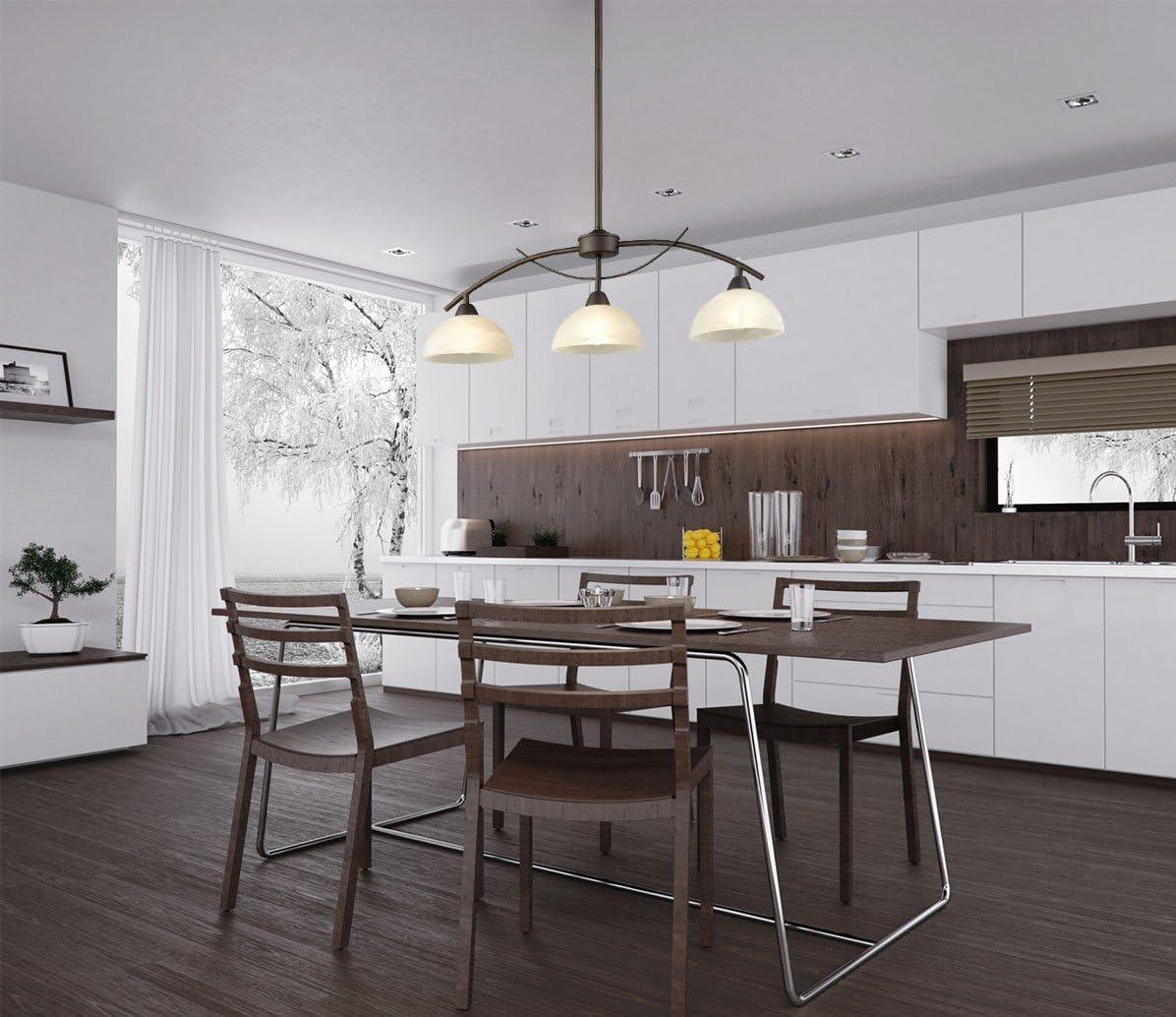 Dazhuan Vintage Frosted Glass Shade Pendant 3-Lights Chandelier Hanging Ceiling Lighting Fixtures