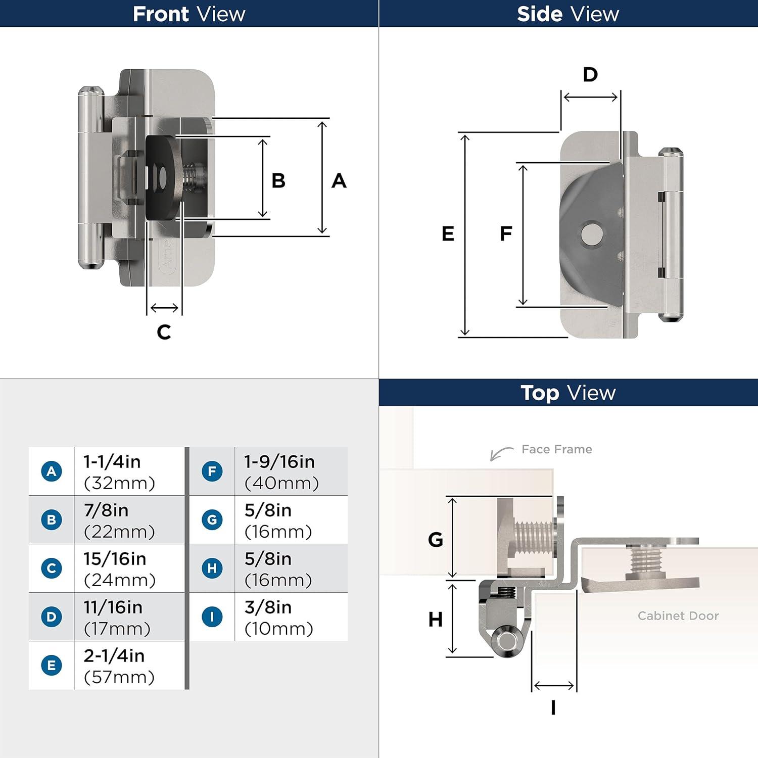 3/8" Demountable Traditional Hinge