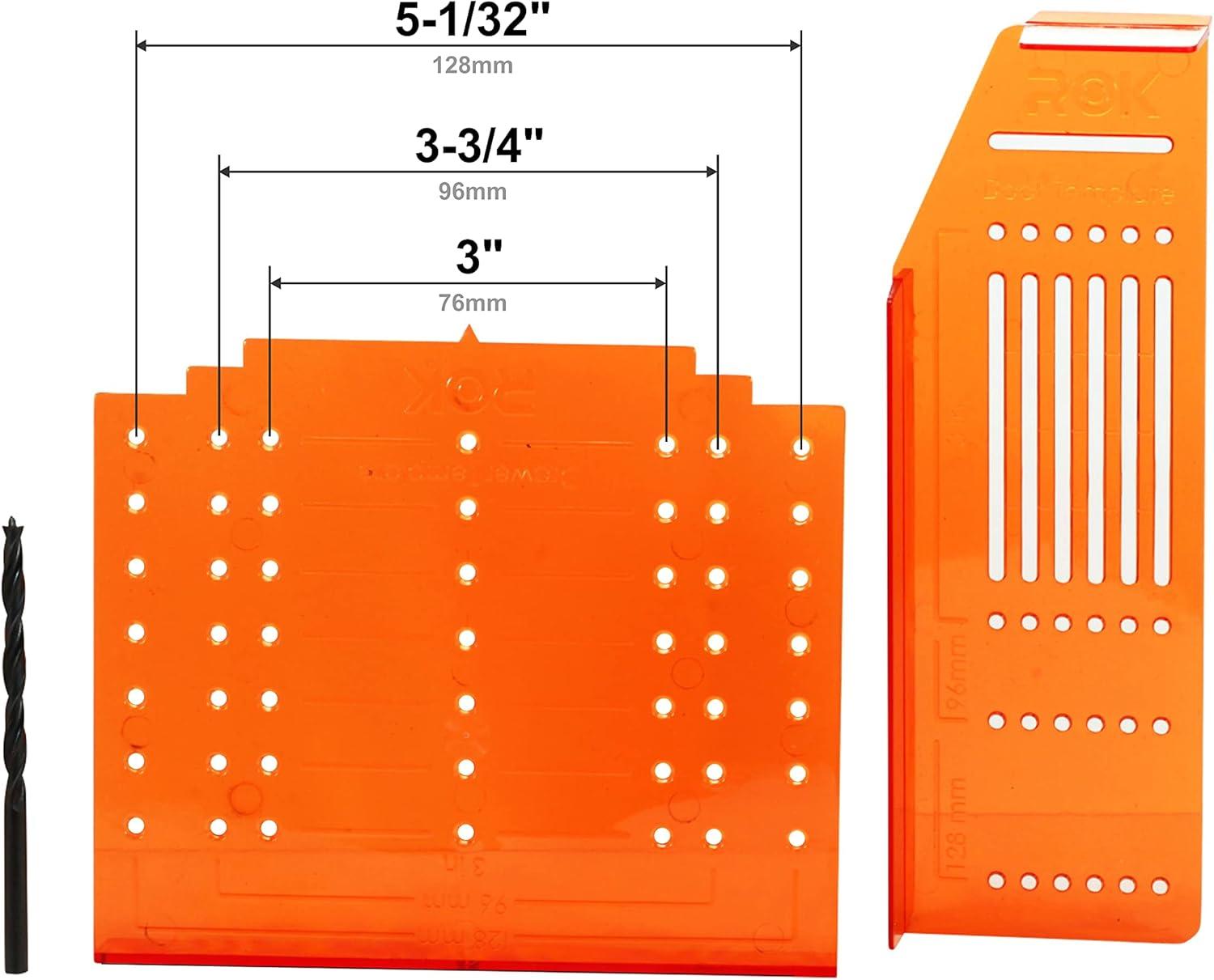 8-Inch Orange Plastic Cabinet Pull Drill Template Kit