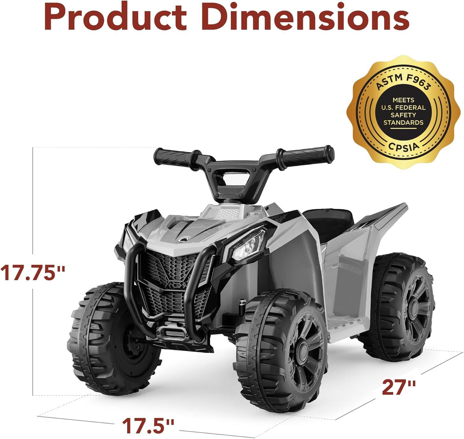 Best Choice Products 6V Kids Ride-On 4-Wheeler Quad ATV Car w/ 1.8mph Max Speed, Treaded Tires