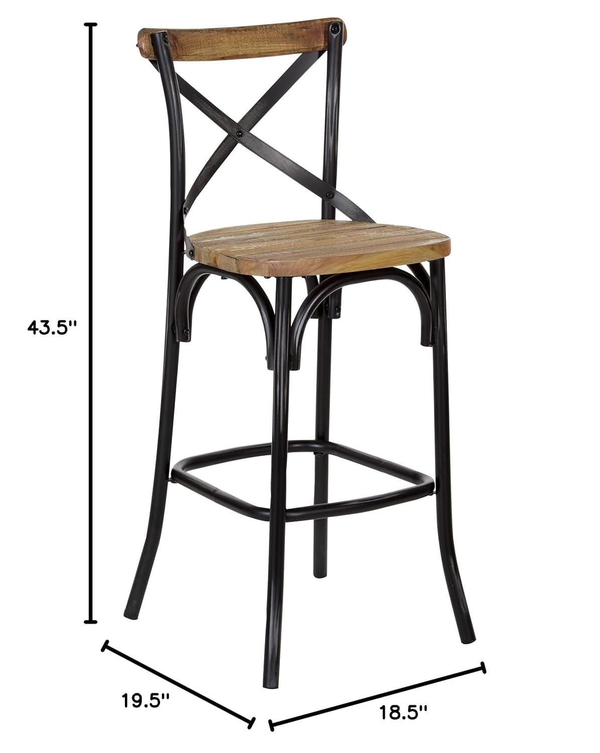 OSP Home Furnishings Somerset 30" Bar Stool with Back in Antique Black K/D