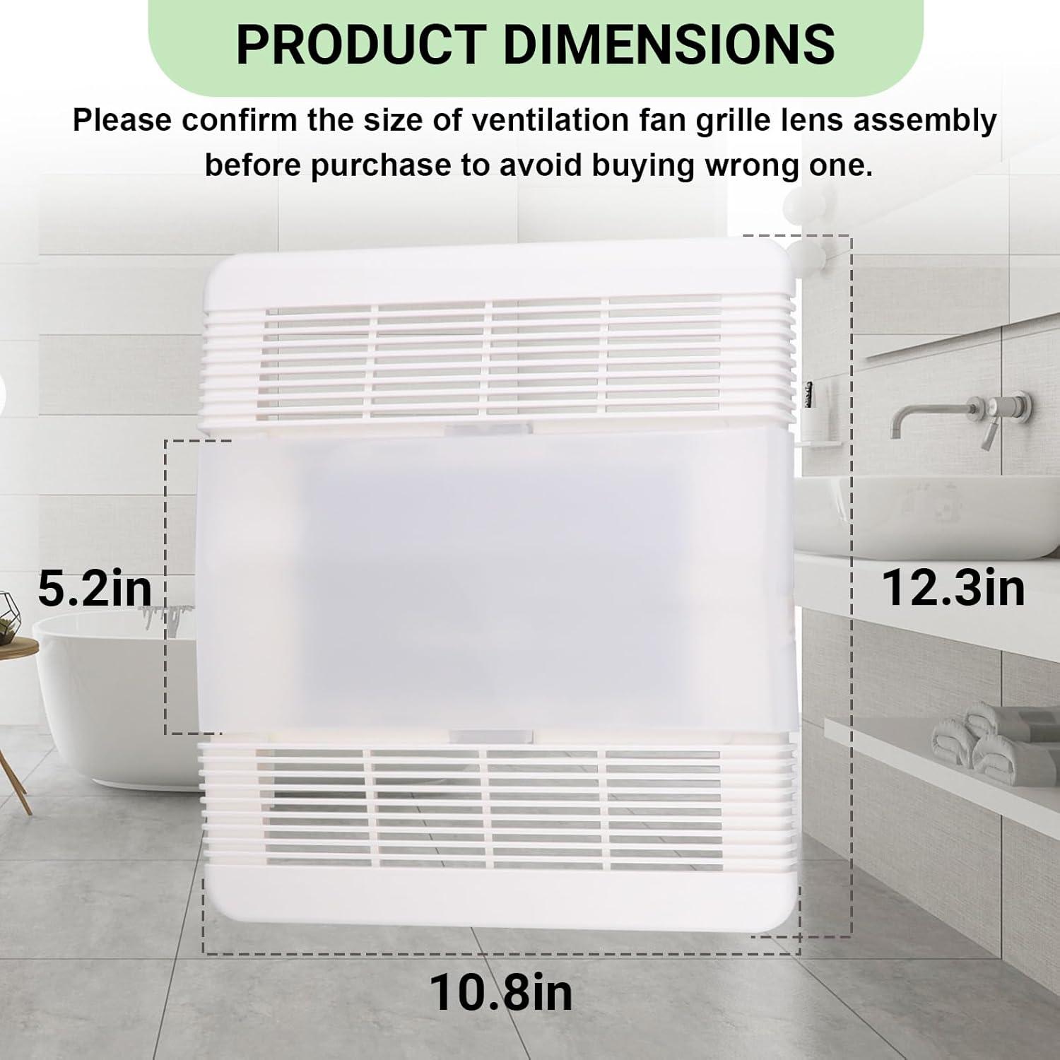 85315000 Bathroom Exhaust Fan Cover Ventilation Fan Grille Lens Assembly Replacement Parts for Br-oan-Nut-one 663, 663N, 663FL, 663L, 663LN, 669L, 669LN, 669FN, 763RL, 763RLN, 770F 769RL