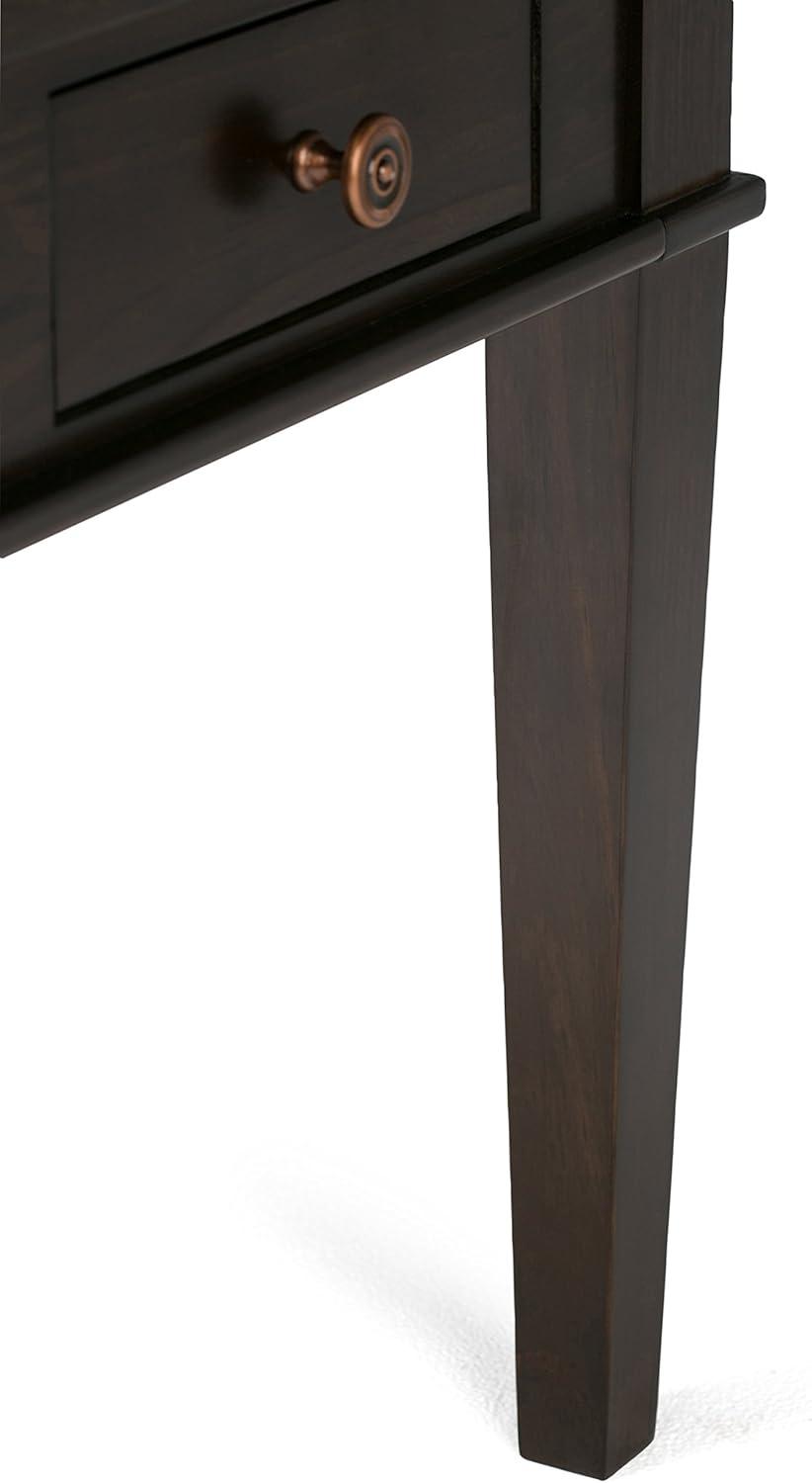 Simpli Home Carlton Wood 18" Square Transitional End Side Table in Brown