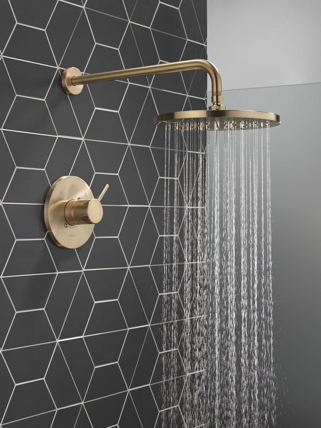 Modern Raincan Round Single-Function Shower Faucet Set, Valve Trim Kit, Rainfall Shower Head