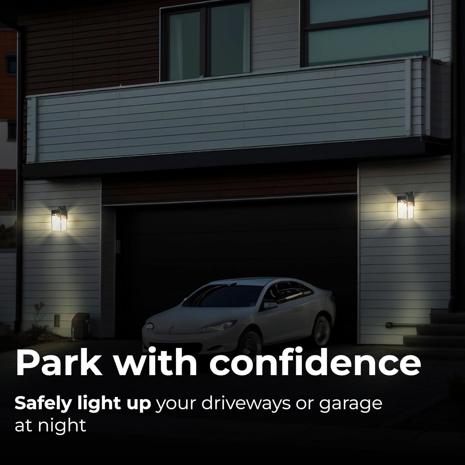 TECHKO Solar Edison Bulb Wall Light Sconce with Motion Sensor - Outdoor Wall Light Fixtures for House, Dusk to Dawn Sensor Porch Lights, Exterior Wall Mount Lights for Garage
