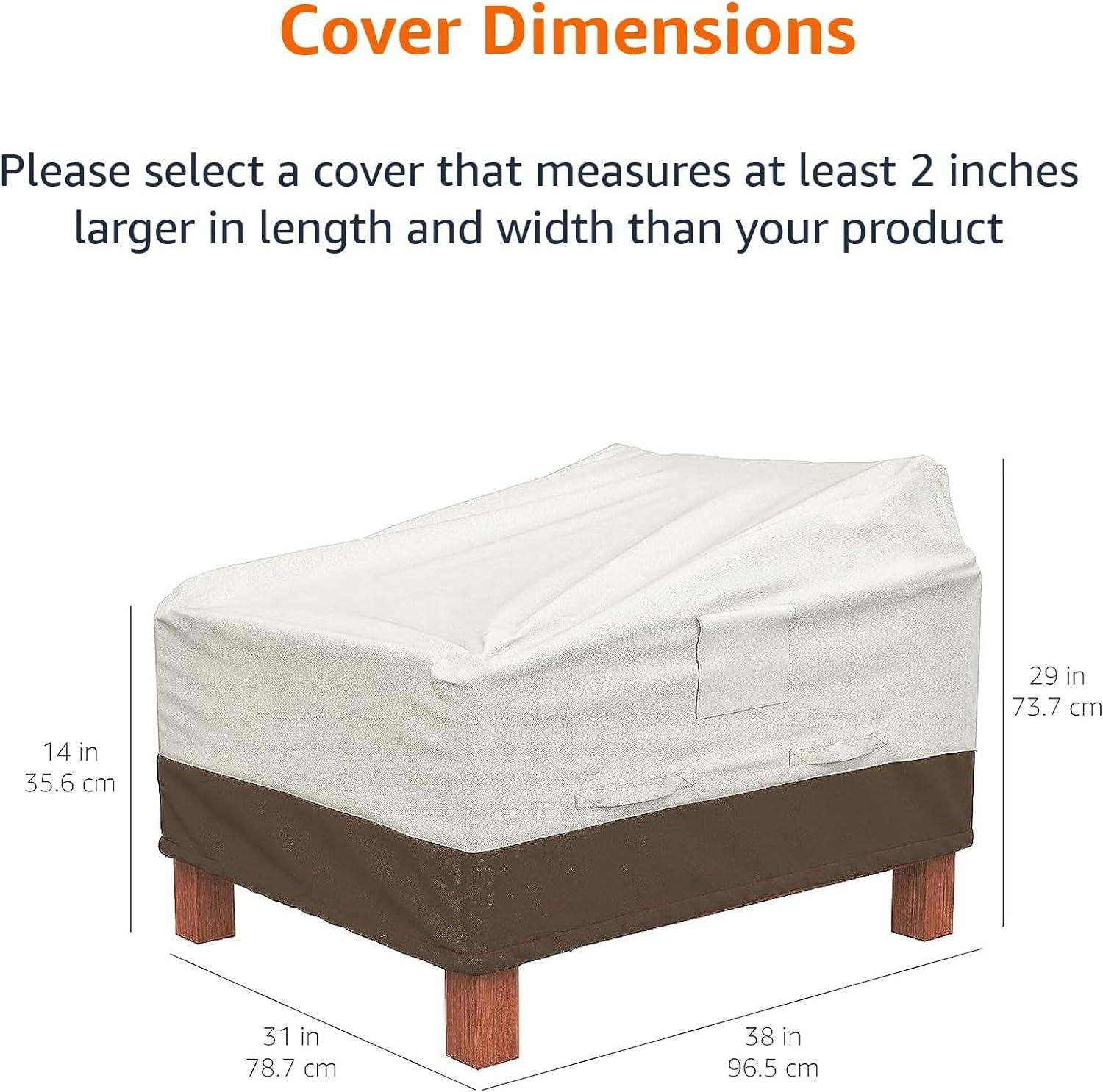 Beige and Brown Water Resistant Outdoor Patio Chair Covers, Set of 2