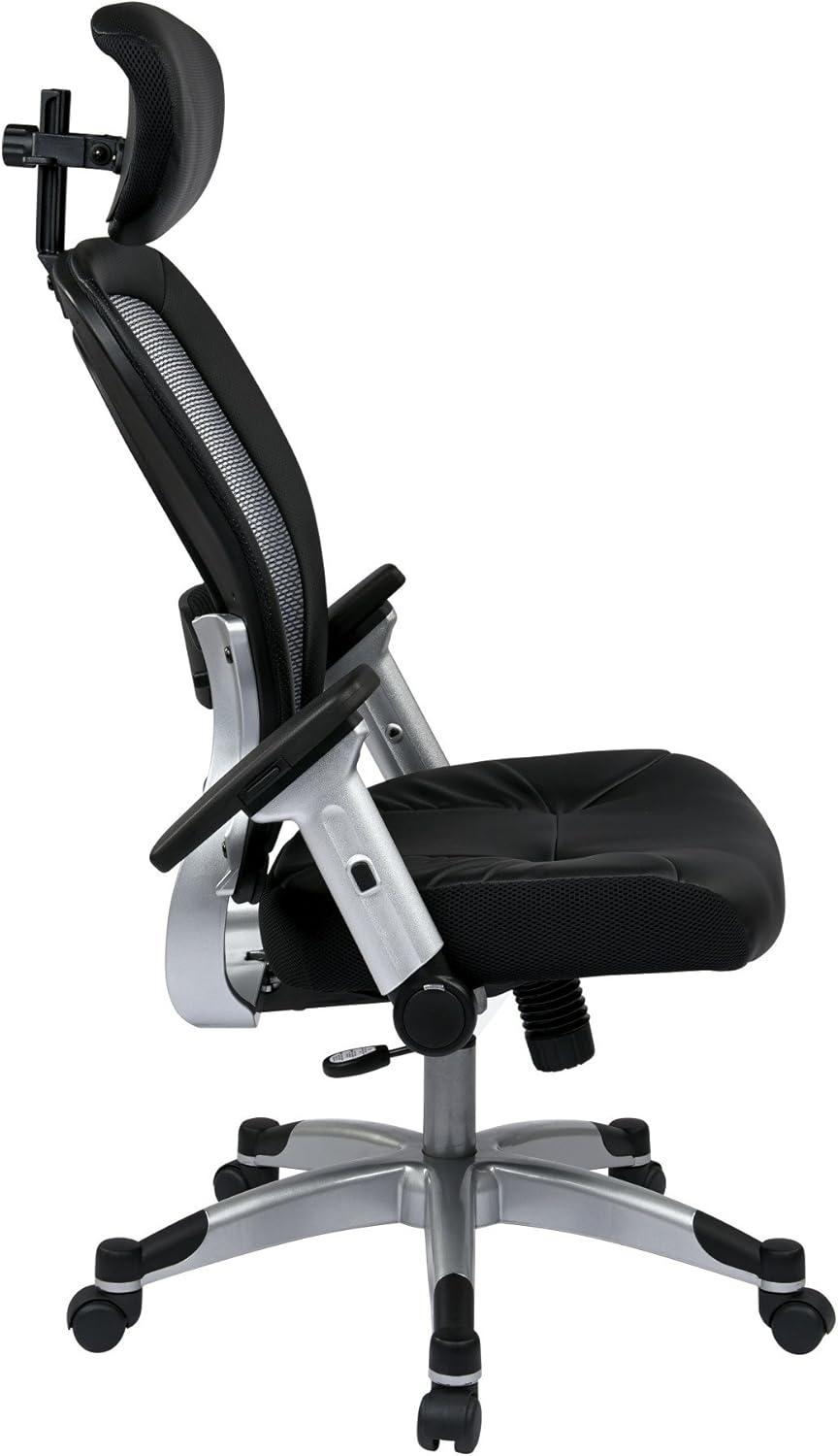 Black Mesh and Leather High Back Executive Swivel Chair