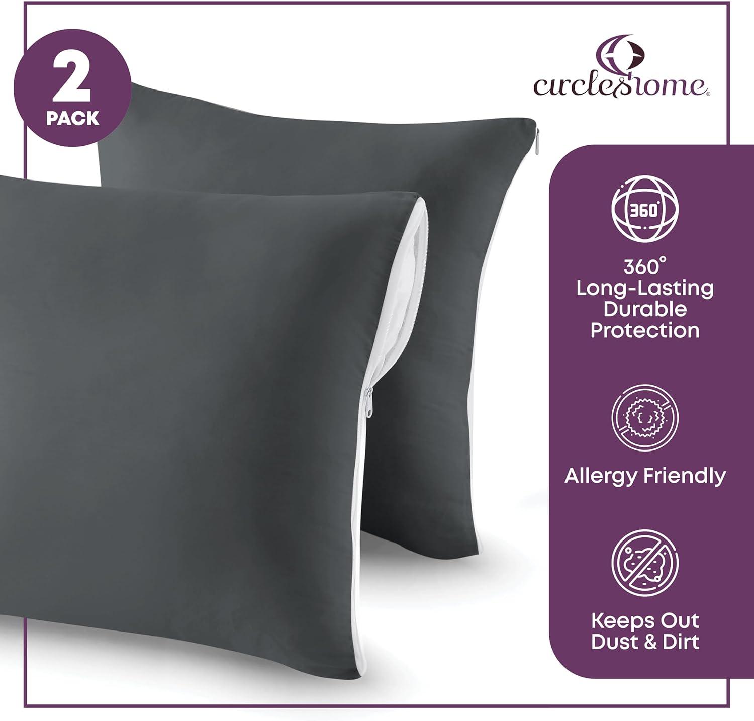 Circles Home, 100% Cotton Zippered Pillow Protector