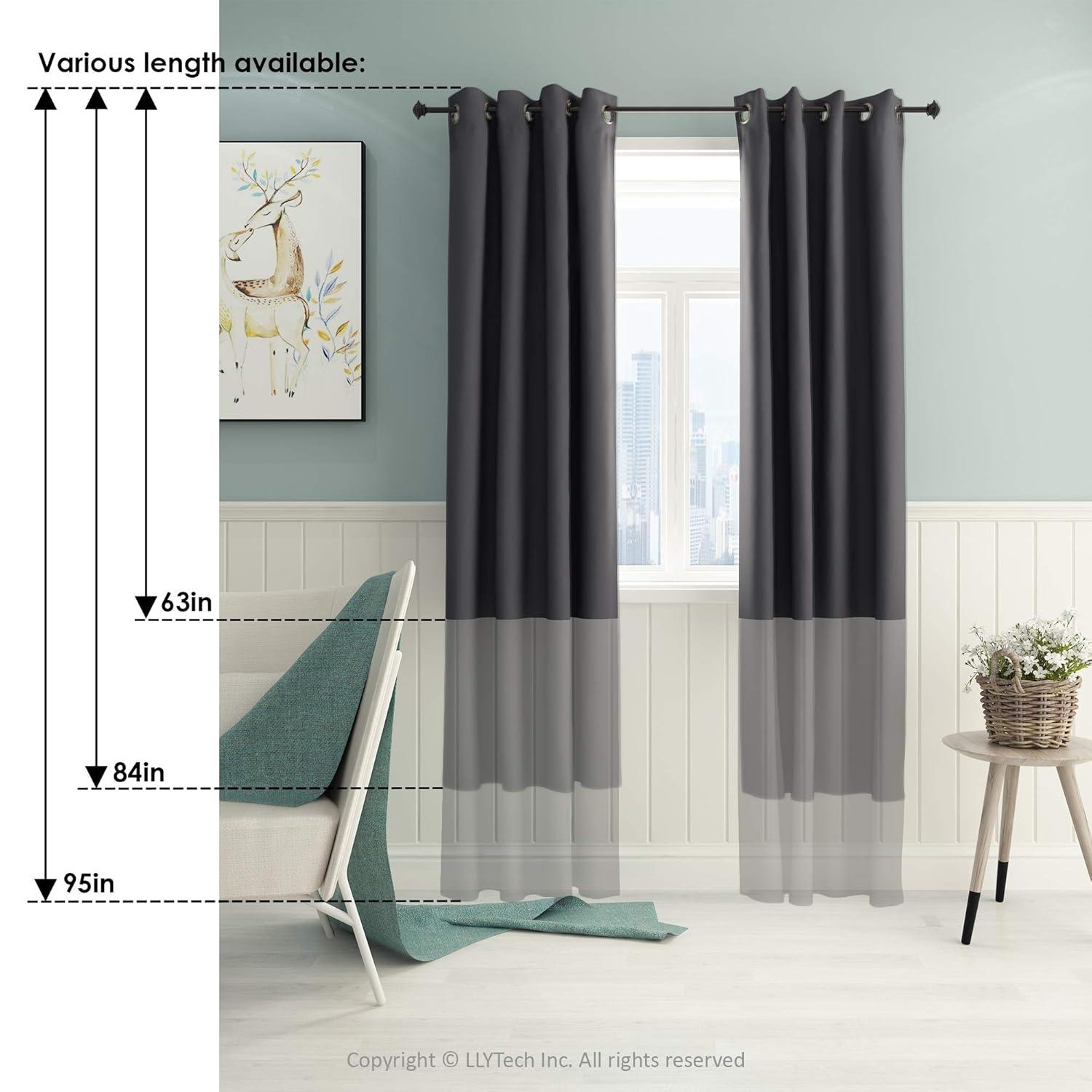 Furinno Collins Blackout Curtain 42 X 84 Inches 1 Panel, Dark Blue