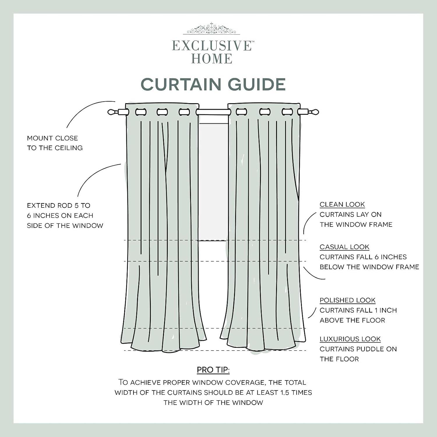 Exclusive Home Miami Semi-Sheer Textured Indoor/Outdoor Grommet Top Curtain Panel Pair