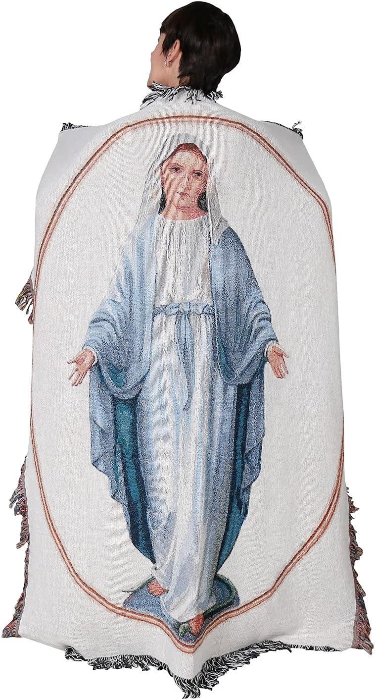 Manual Woodworker Virgin Mary Tapestry Throw Blanket - Christmas D√©cor - Christmas Throw Blanket, 50 x 60 Inches