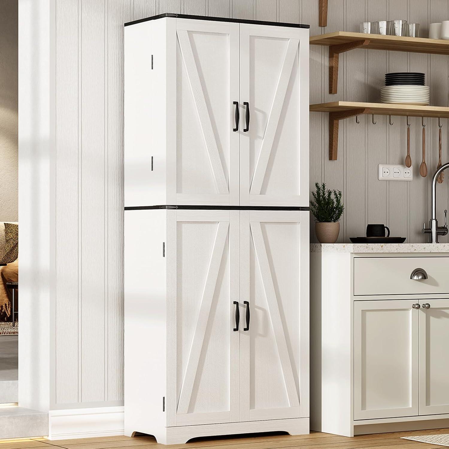 Aaleah 72'' Kitchen Pantry With Classified Pantry Door, Storage Cabinet with Organizer, Drawer