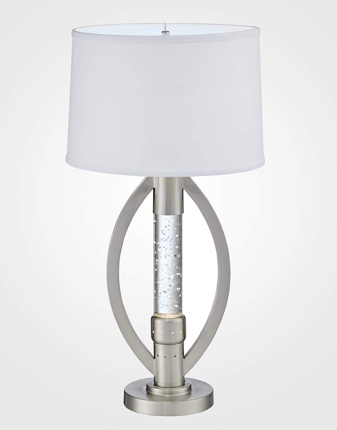 Lexicon Modern Metal Base Table Lamp in Satin Nickel