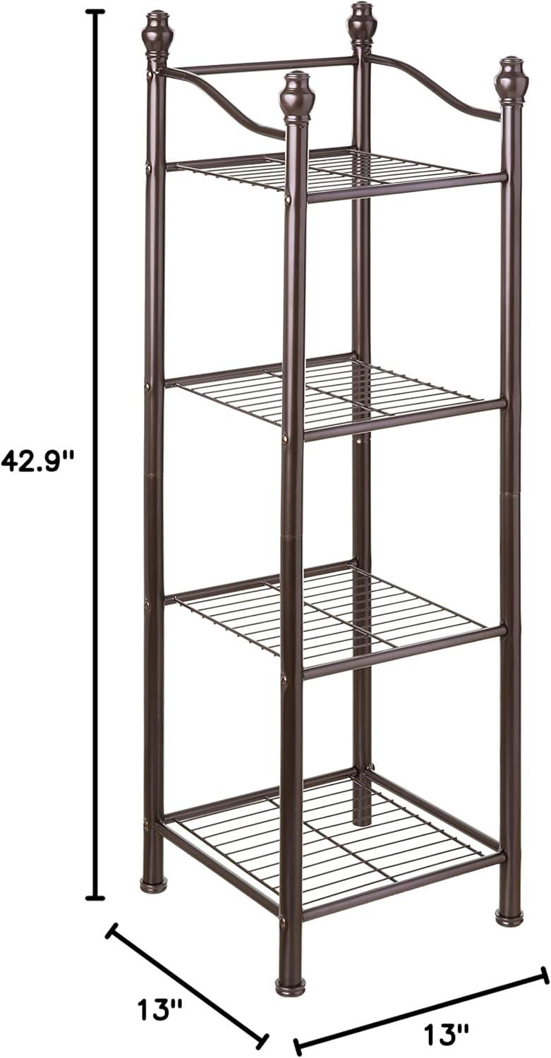 Organize It All Free Standing 4 Tier Shelf Bathroom Storage Tower Oil Rubbed Bronze