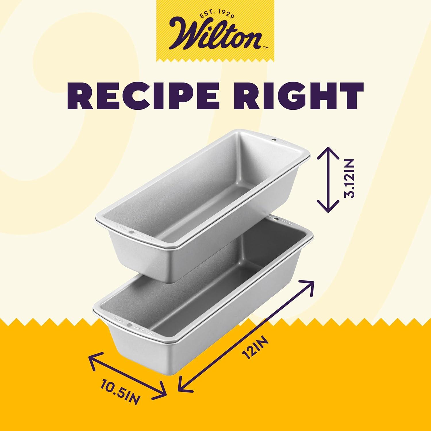 Wilton Gray Steel Non-Stick Long Loaf Pan Set with Lids