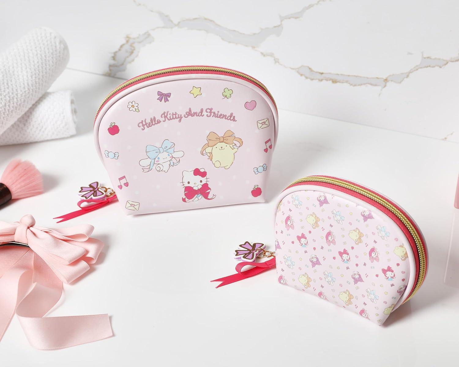 Sanrio Hello Kitty & Friends Large and Small Dome Cosmetic Travel Bag Set