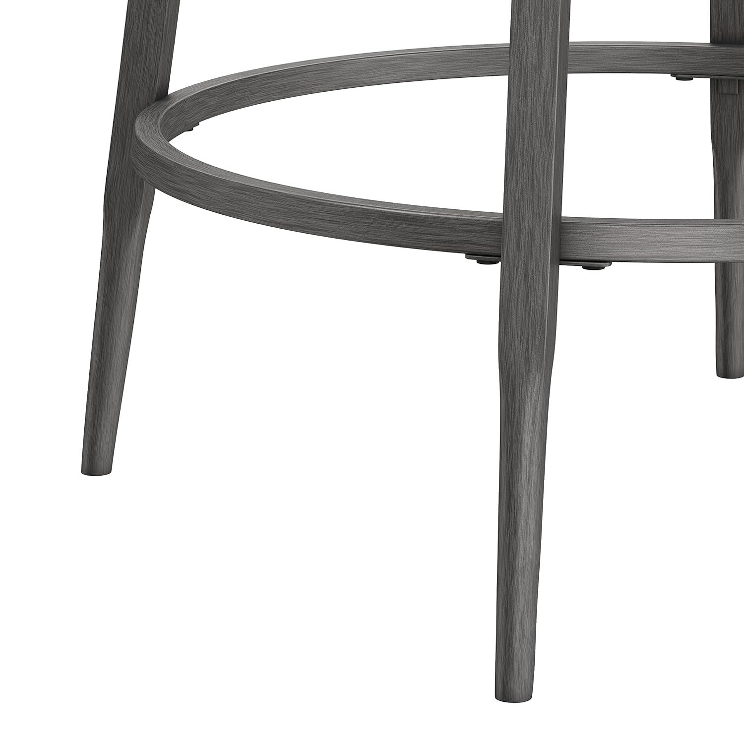 Hillsdale, Garren Metal Counter Height Swivel Stool with Wood Panel Back, Rubbed Pewter