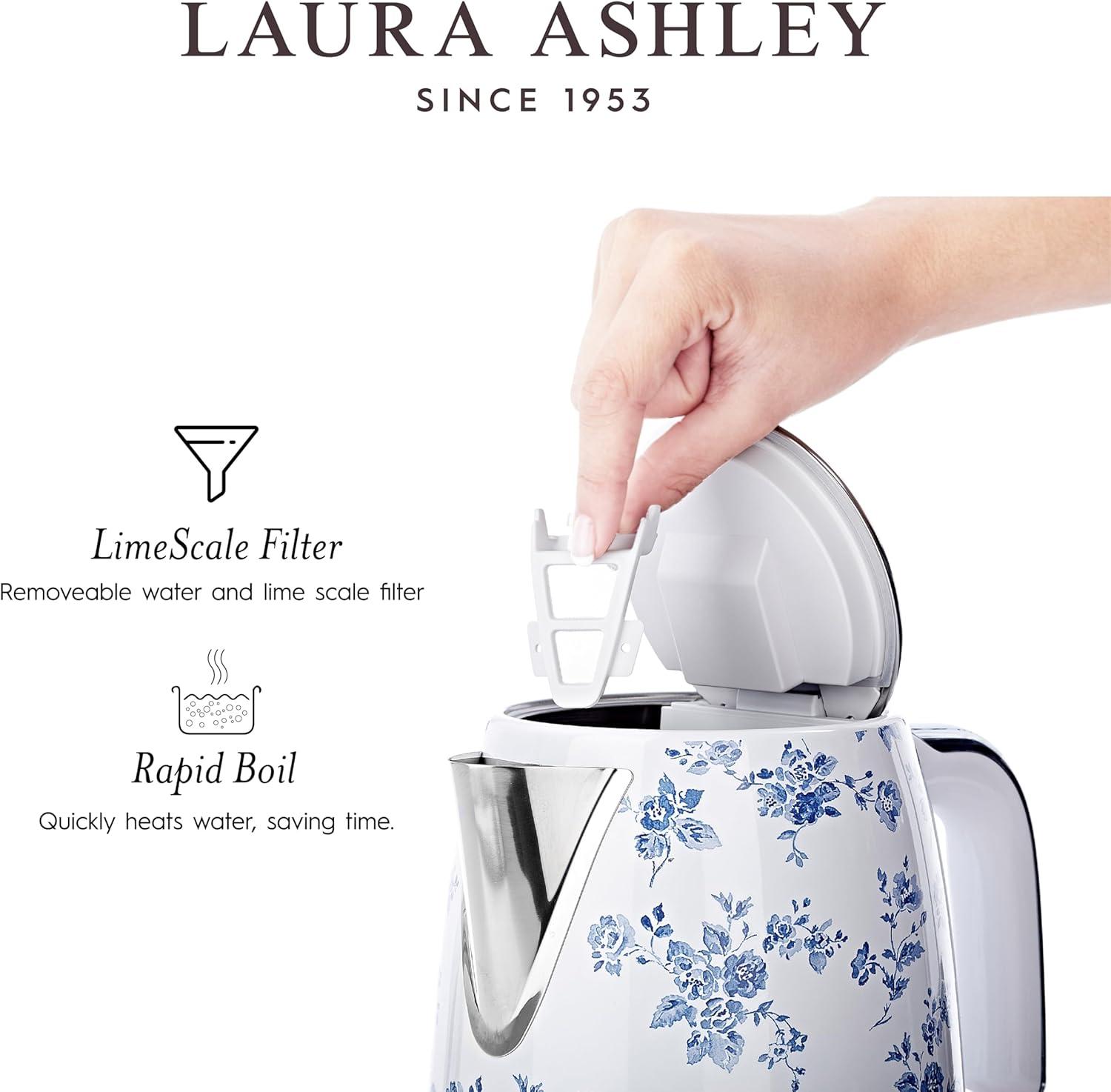 VQ Laura Ashley 1.7 Liter Jug Kettle, China Rose