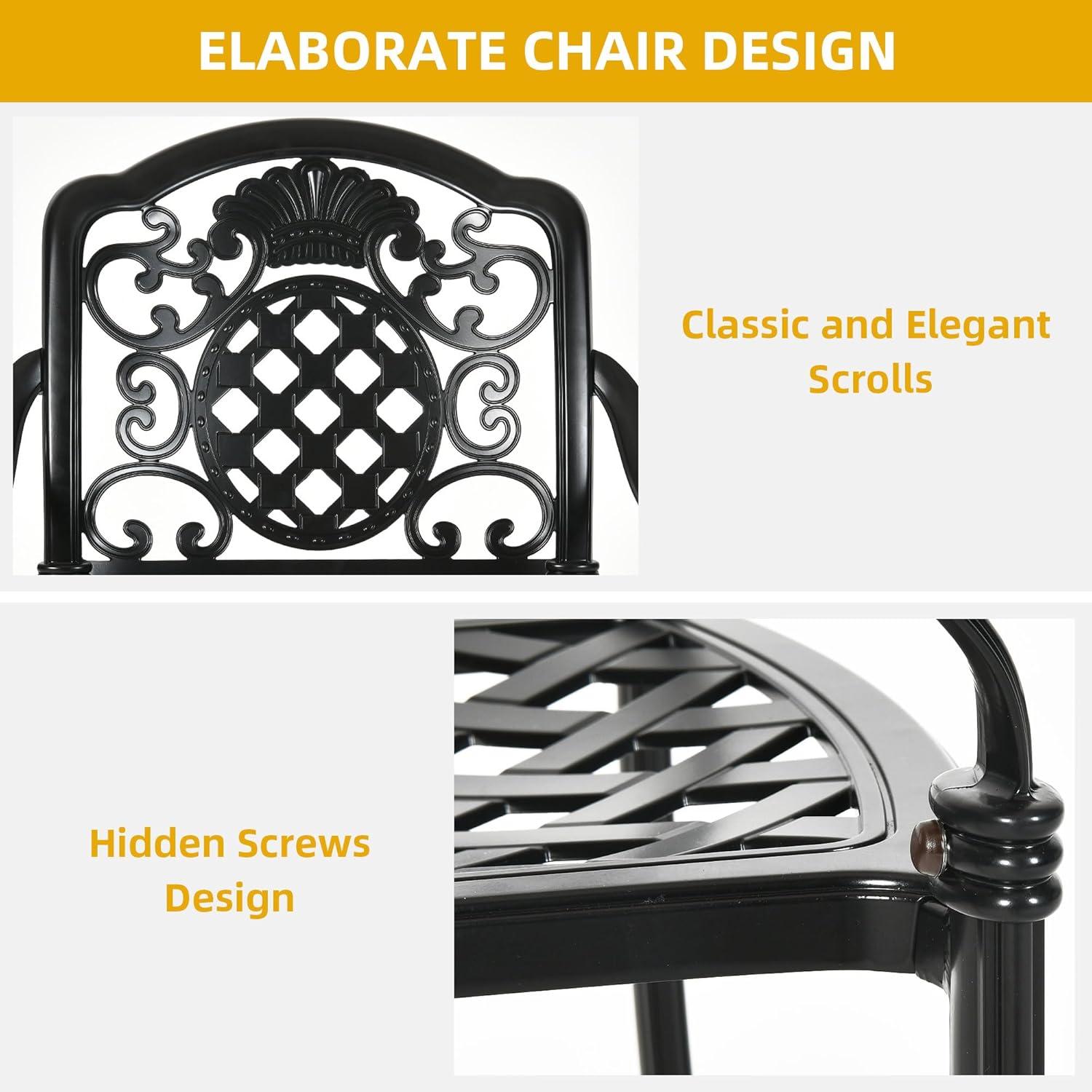 Viga 2pk Cast Aluminum Dining Chair - Shiny Copper - Christopher Knight Home: Weather-Resistant, Fixed Arms, 250lb Capacity