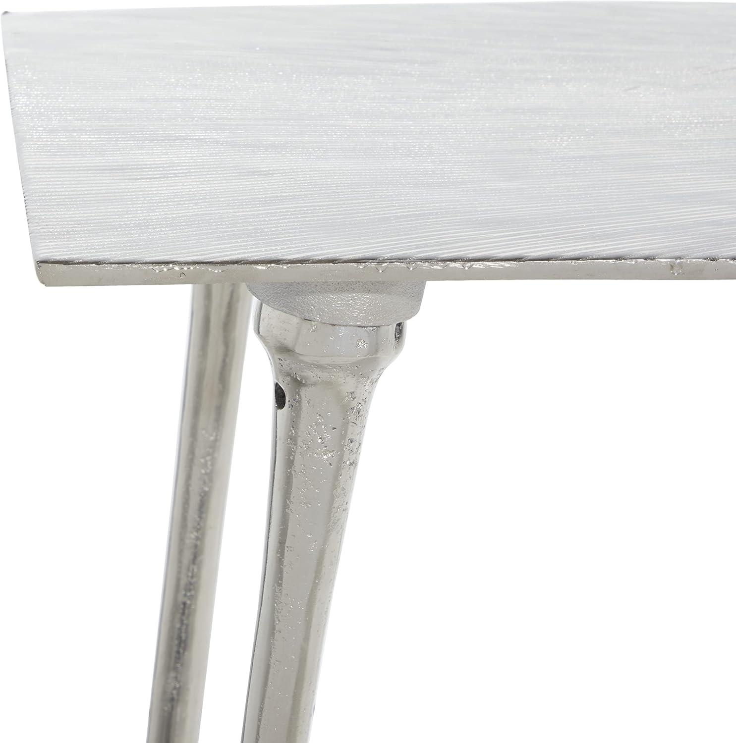 Elegant Starburst Silver Aluminum Console Table, 50" x 31"