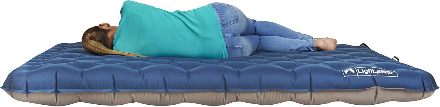 Blue Raised Full TPU Air Bed with Pump