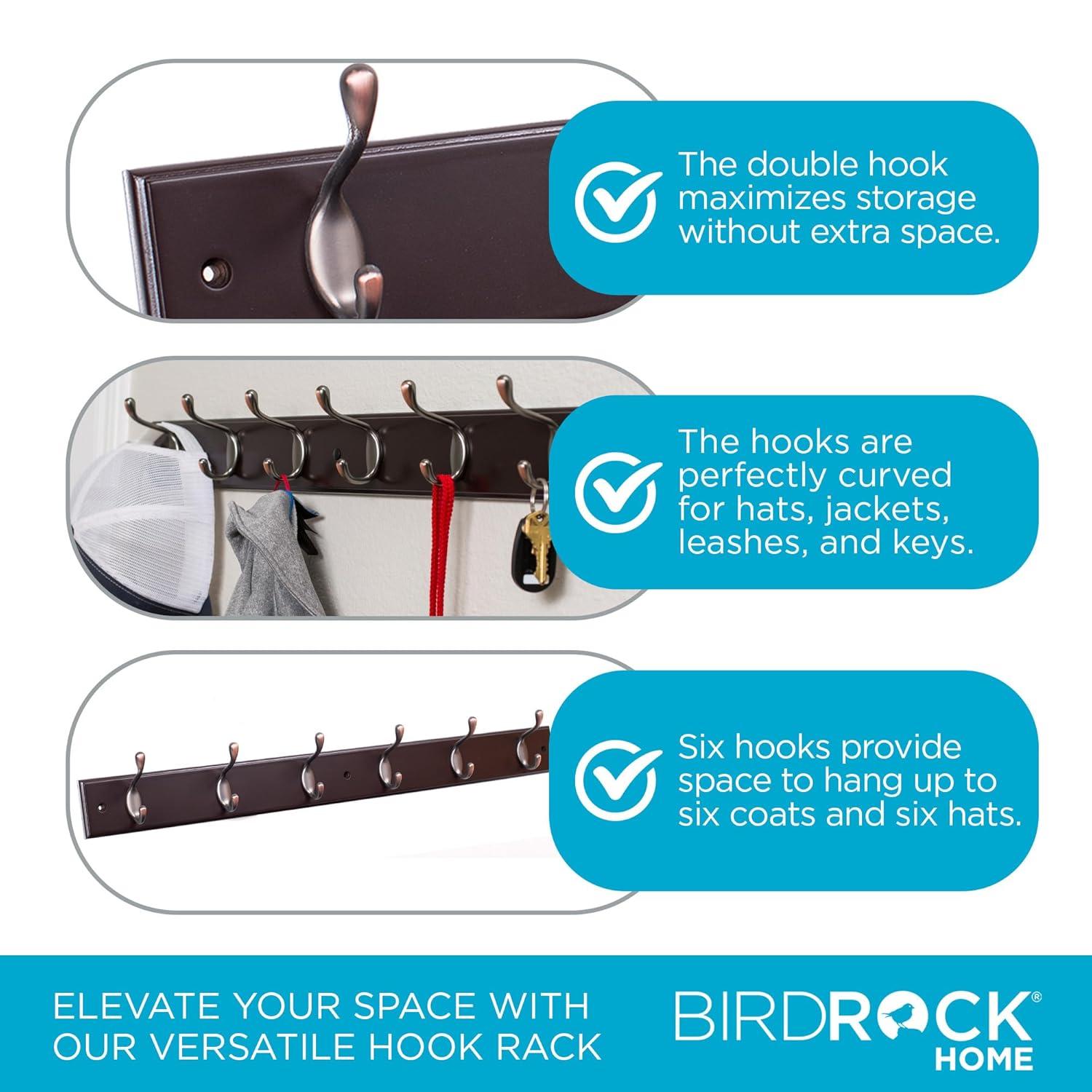 BirdRock Home Wall 6 - Hook Wall Mounted Coat Rack