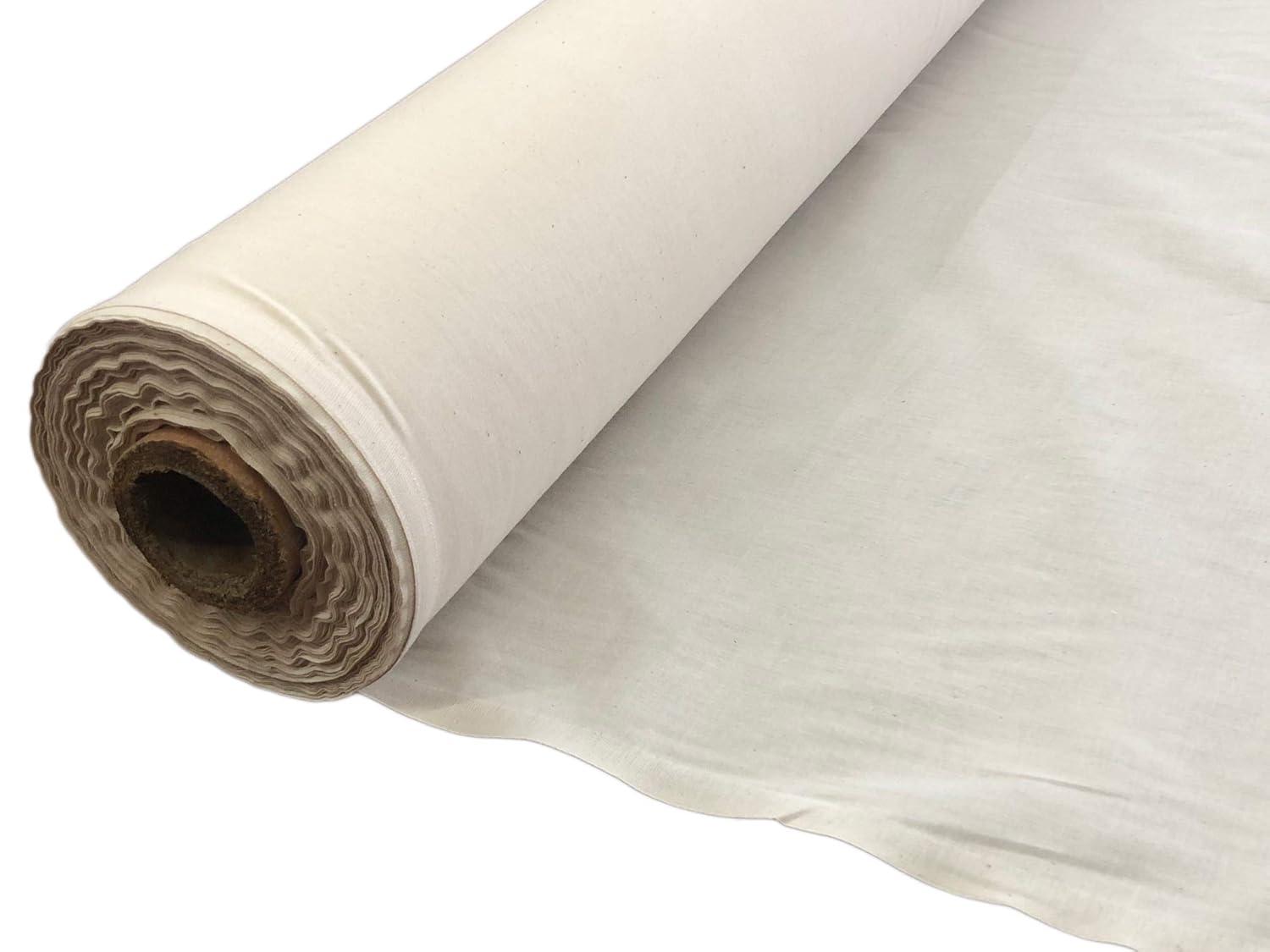 AK Trading 60" Wide Natural Muslin Fabric, 100% Cotton Fabric, Unbleached 5 Yards