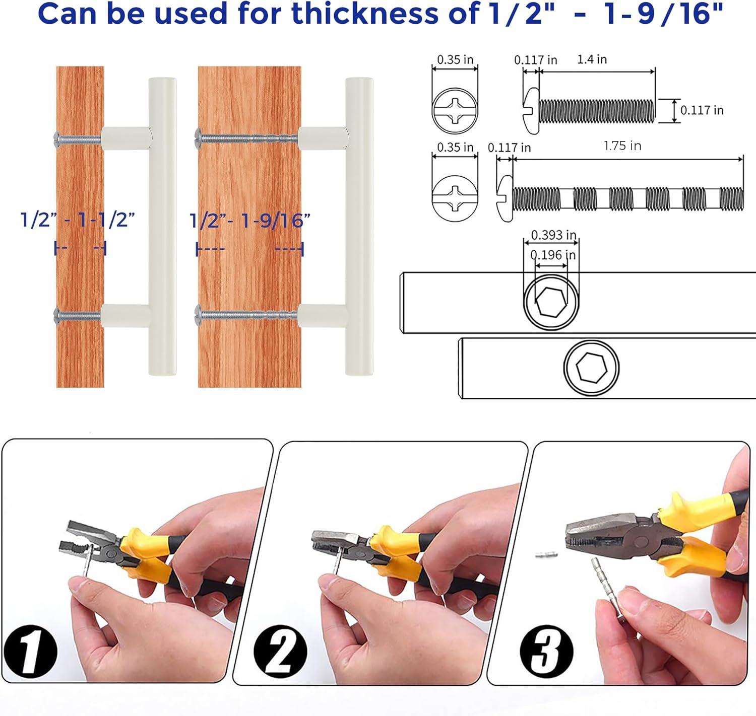 Ravinte 30 Pack | 5 Inch Cabinet Pulls White Stainless Steel Kitchen Drawer Pulls Cabinet Handles 5 InchLength, 3 Inch Hole Center