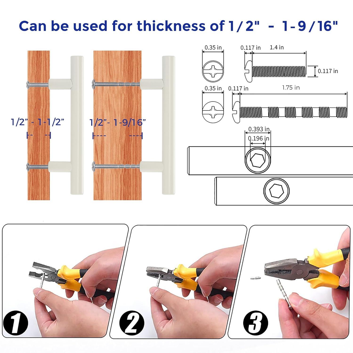 Ravinte 30 Pack | 5 Inch Cabinet Pulls White Stainless Steel Kitchen Drawer Pulls Cabinet Handles 5 InchLength, 3 Inch Hole Center