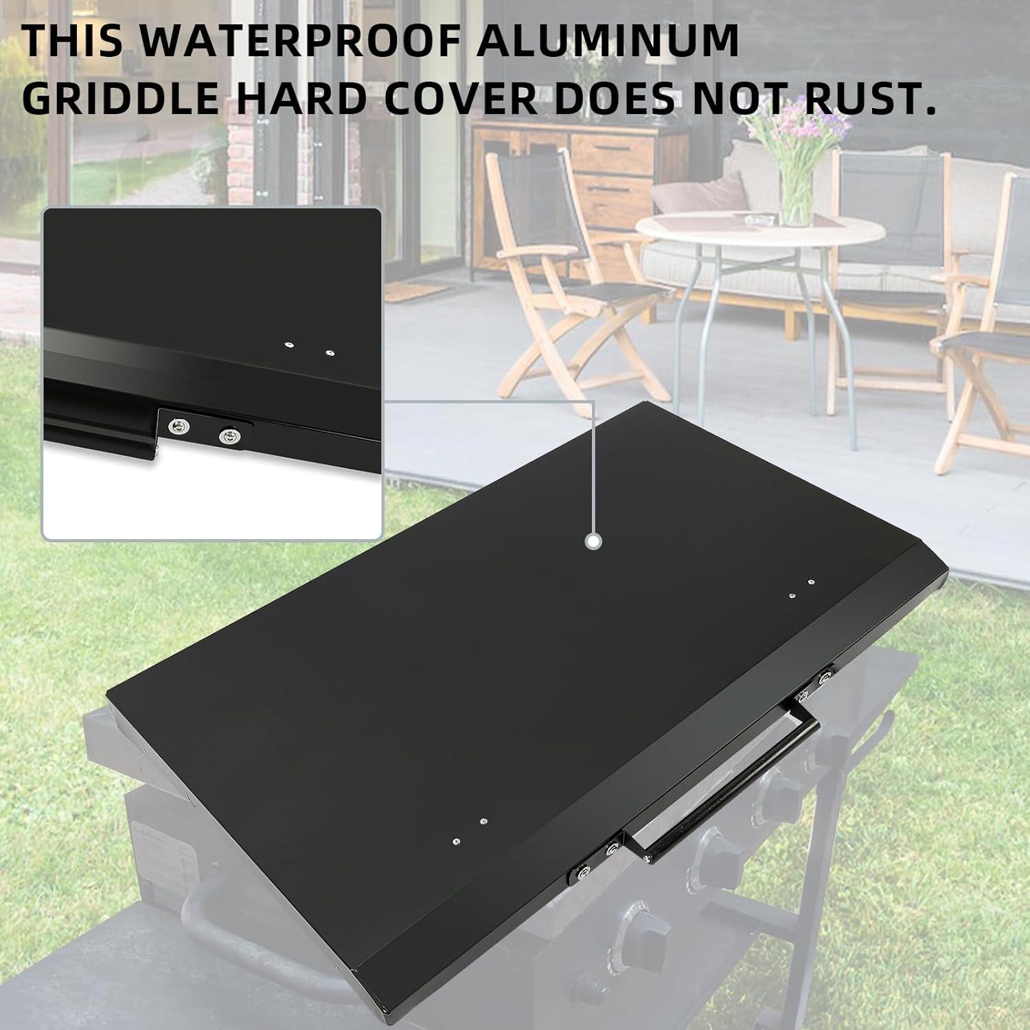 Black Aluminum Waterproof 36" Griddle Grill Hard Cover