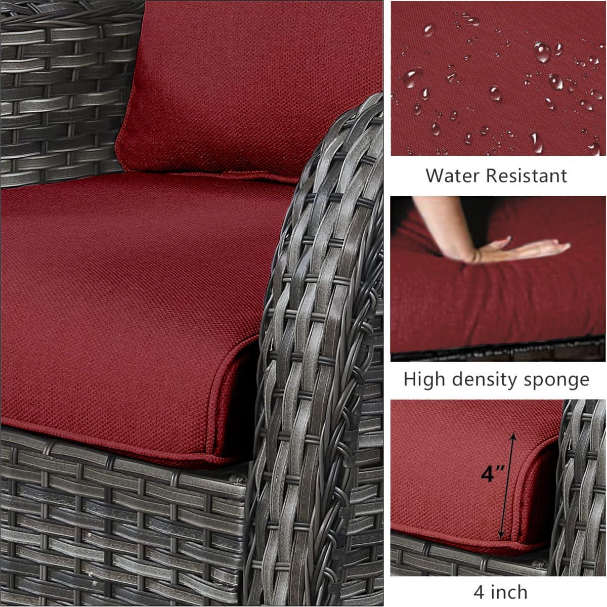 Carolina Outdoor Wicker Swivel Glide Chair with Cushions