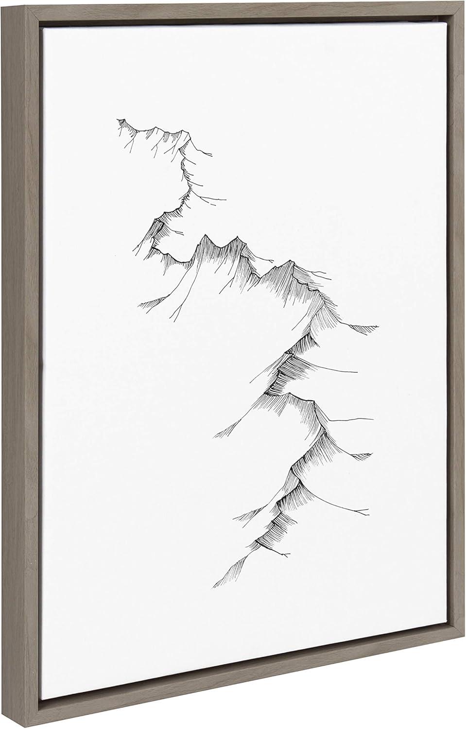 18" x 24" Sylvie Mountains Framed Wall Canvas by Viola - Kate & Laurel All Things Decor