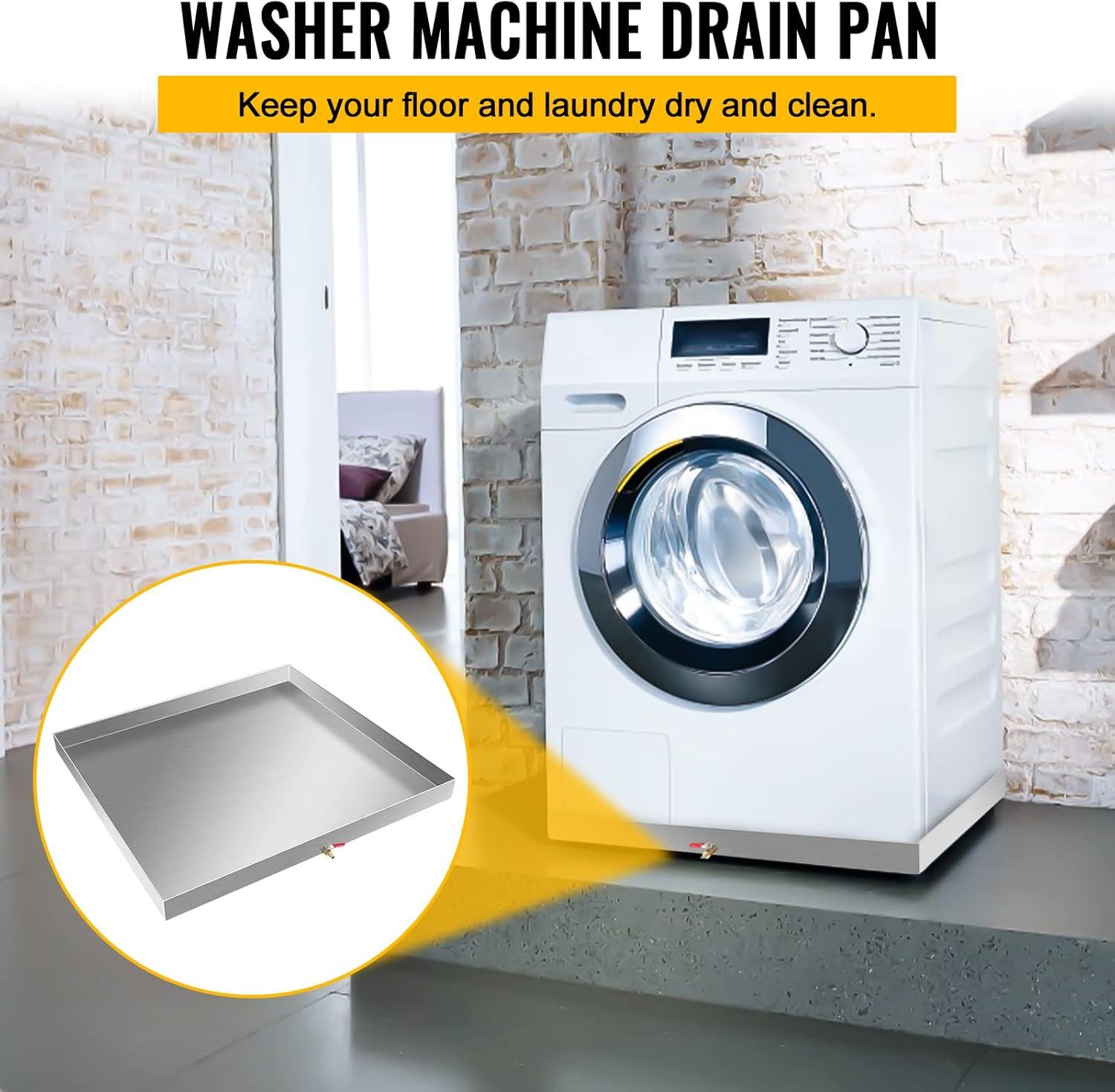 Heavy Duty Galvanized Steel Washer Drip Pan with Drain