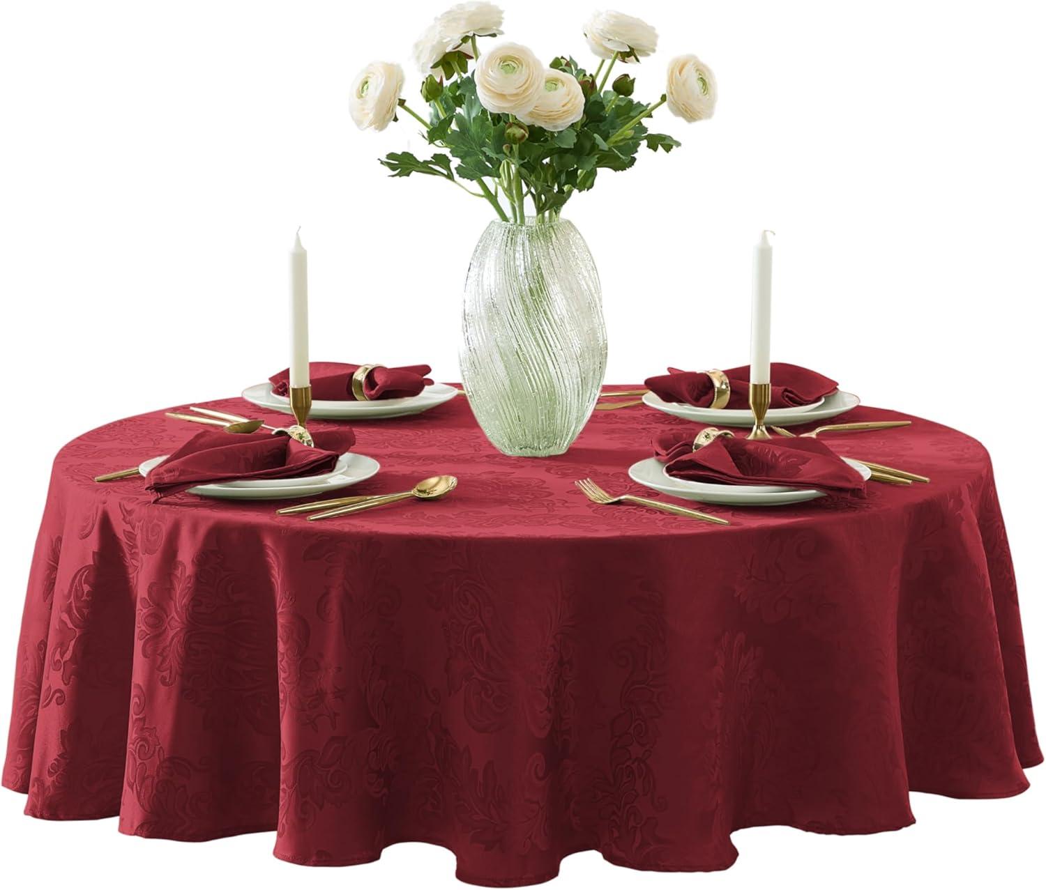 Ophelia & Co. Burchfield Floral Jacquard Round Polyester Tablecloth