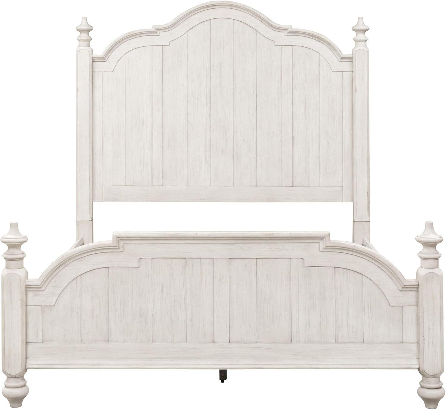 Farmhouse Reimagined White Queen Poster Bed